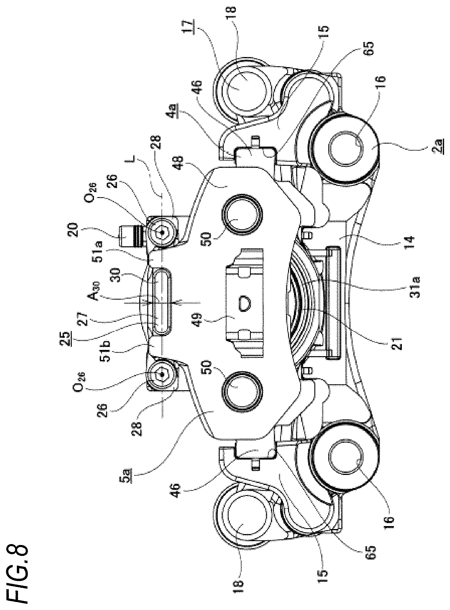 Patent US11773931 Figure 8 – Floating-type disc brake