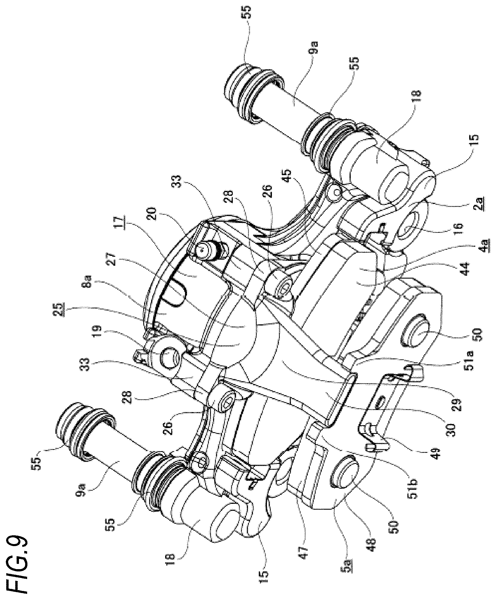 Patent US11773931 Figure 9 – Floating-type disc brake