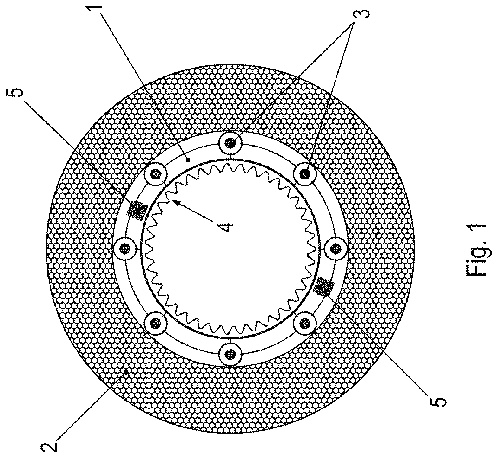 Patent US11773934 Figure 1 – Carrier disk assembly for a brake assembly and electromagnetically actuable brake assembly with a carrier disk assembly