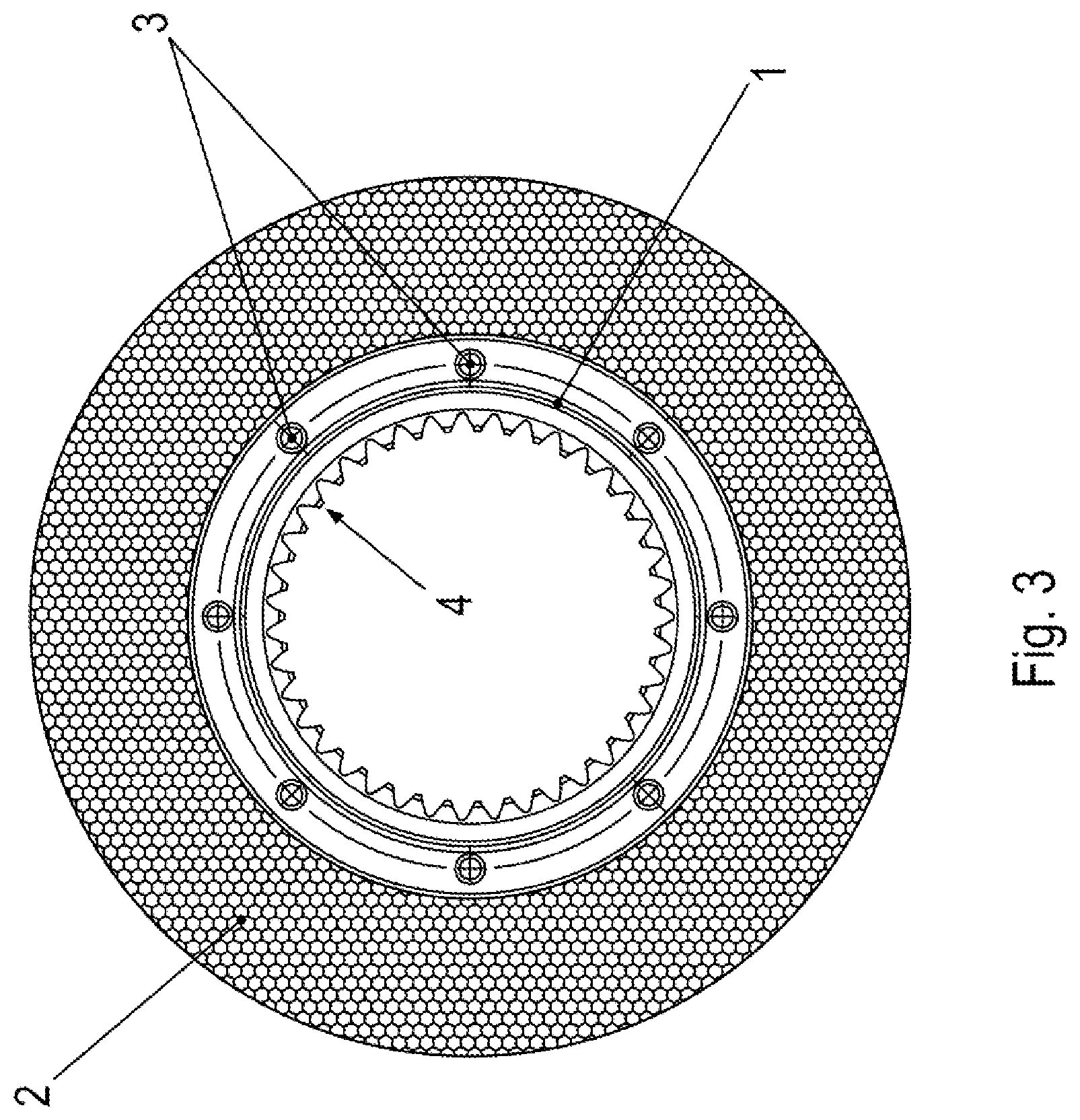 Patent US11773934 Figure 3 – Carrier disk assembly for a brake assembly and electromagnetically actuable brake assembly with a carrier disk assembly