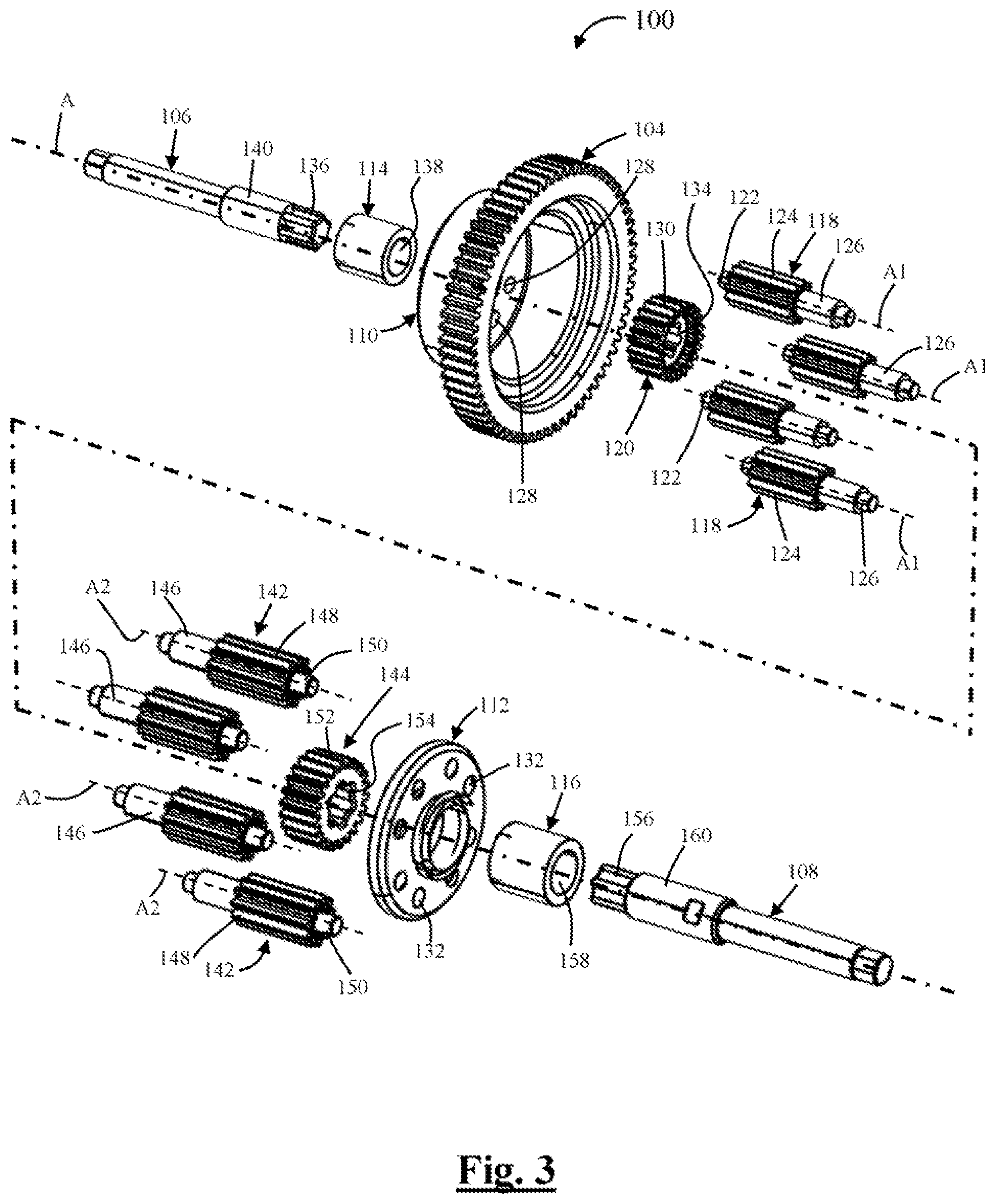 Patent US11773936 Figure 2 – Brake system with distributing assembly