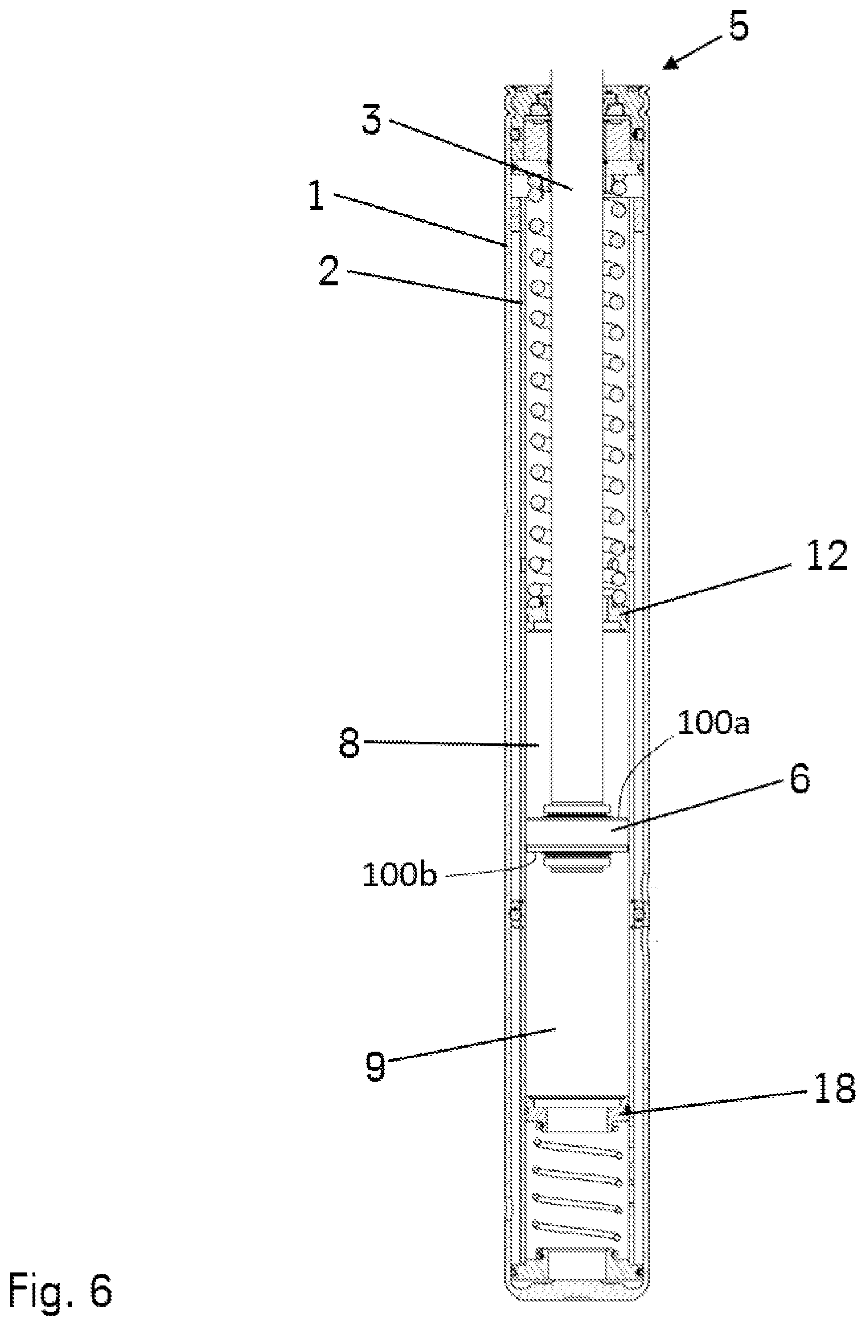 Patent US11773941 Figure 4 – Hydraulic vibration damper having a rebound stop and a compression stop