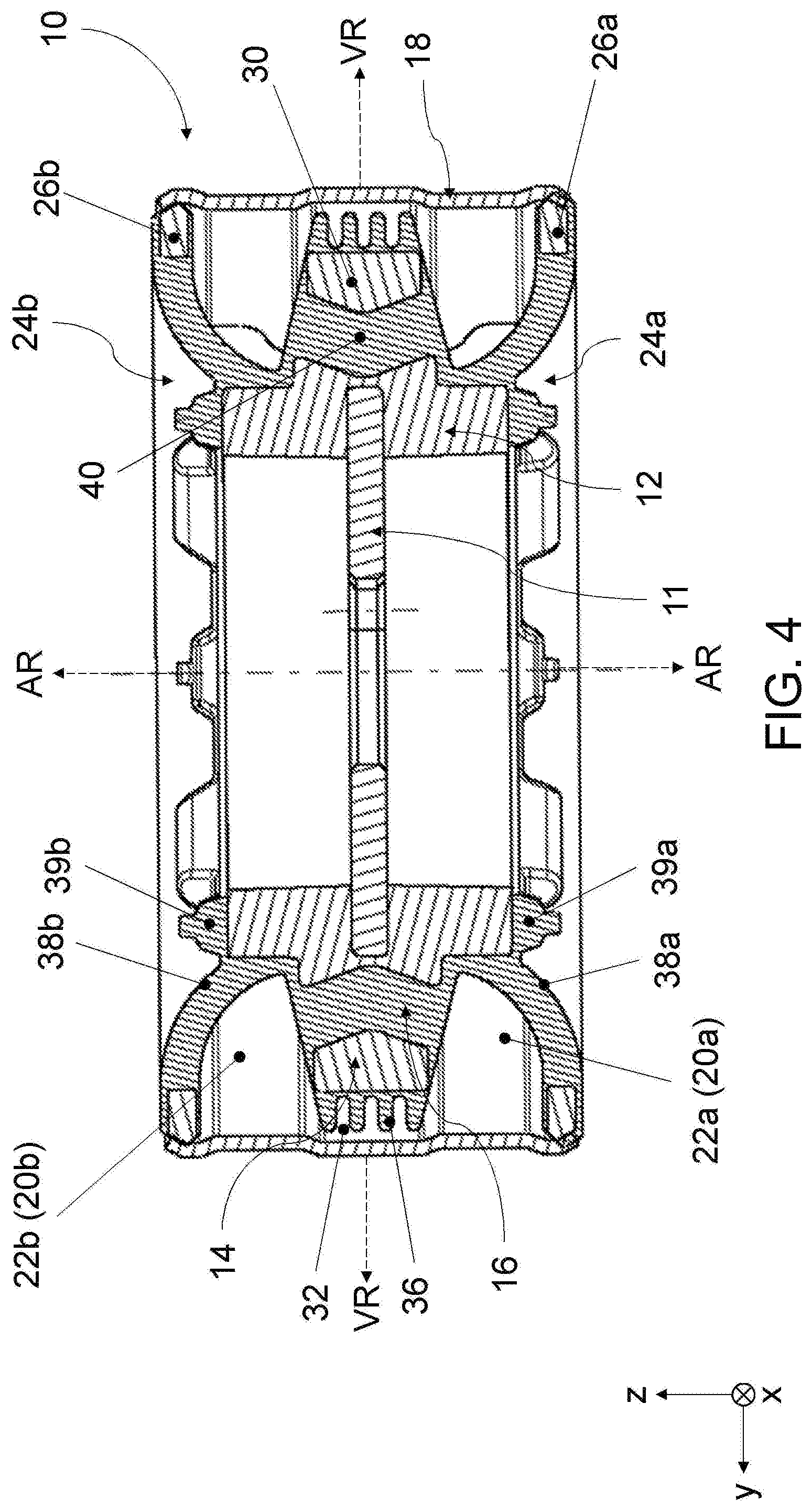 Patent US11773942 Figure 4 – Hydraulic mount and method of producing a hydraulic mount