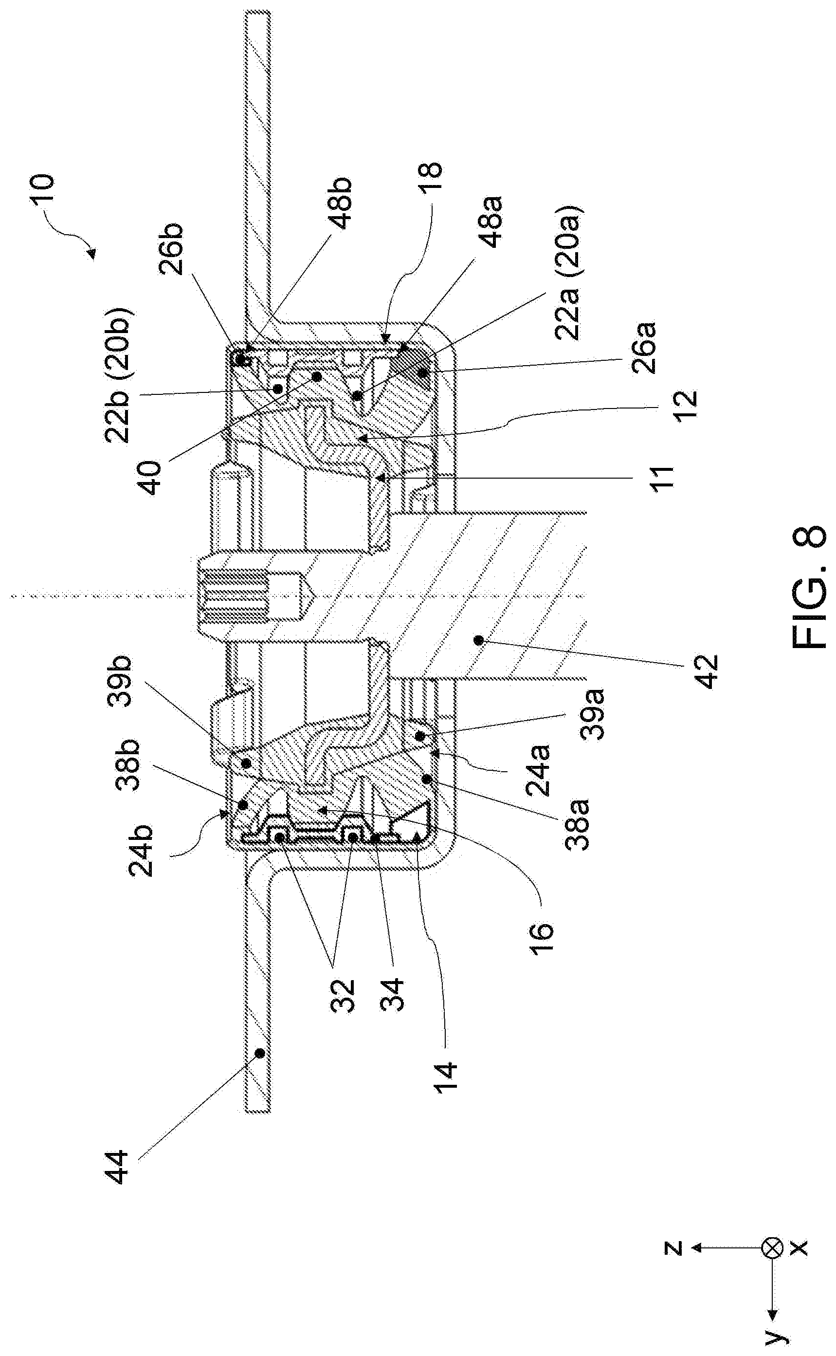 Patent US11773942 Figure 8 – Hydraulic mount and method of producing a hydraulic mount
