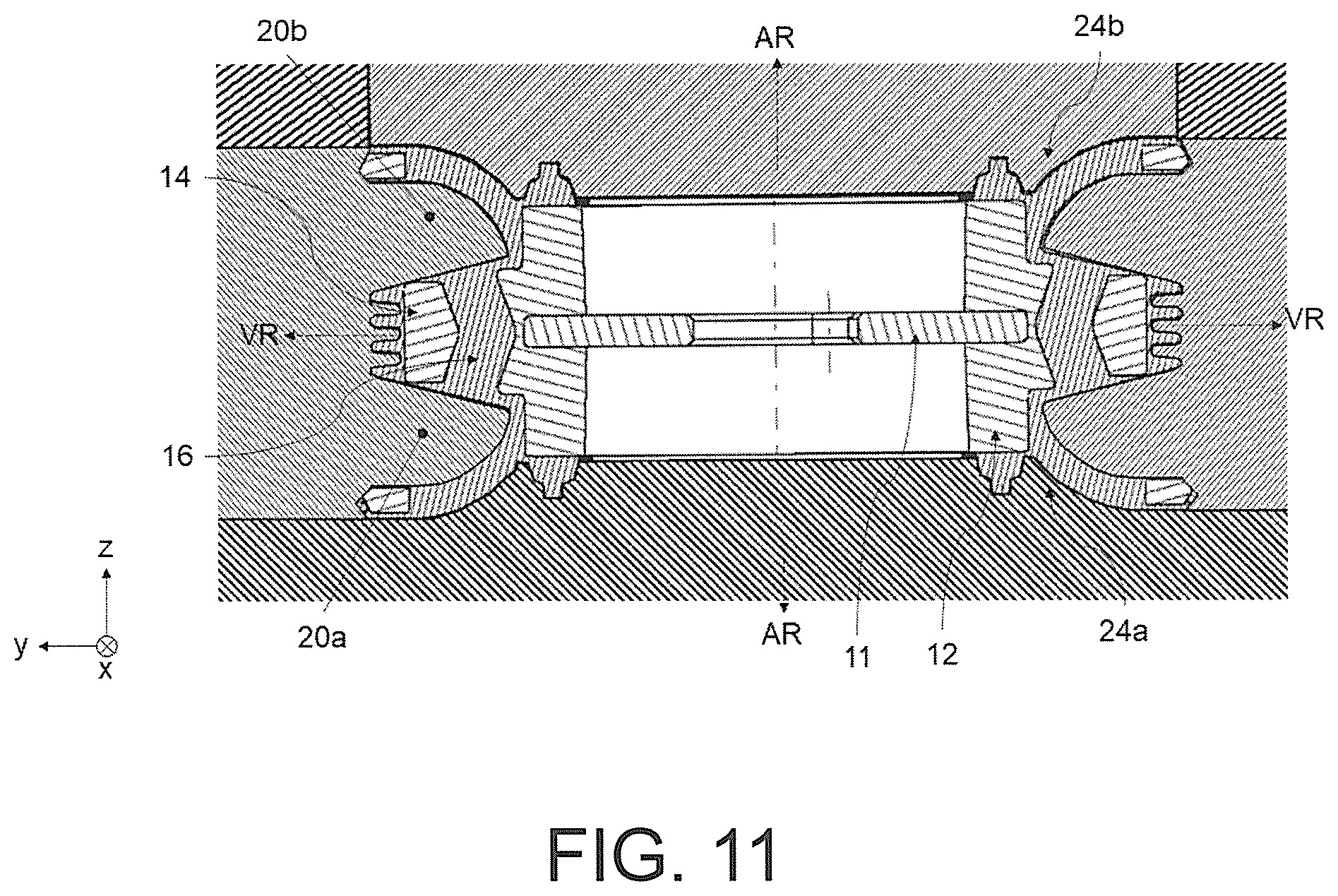 Patent US11773942 Figure 11 – Hydraulic mount and method of producing a hydraulic mount