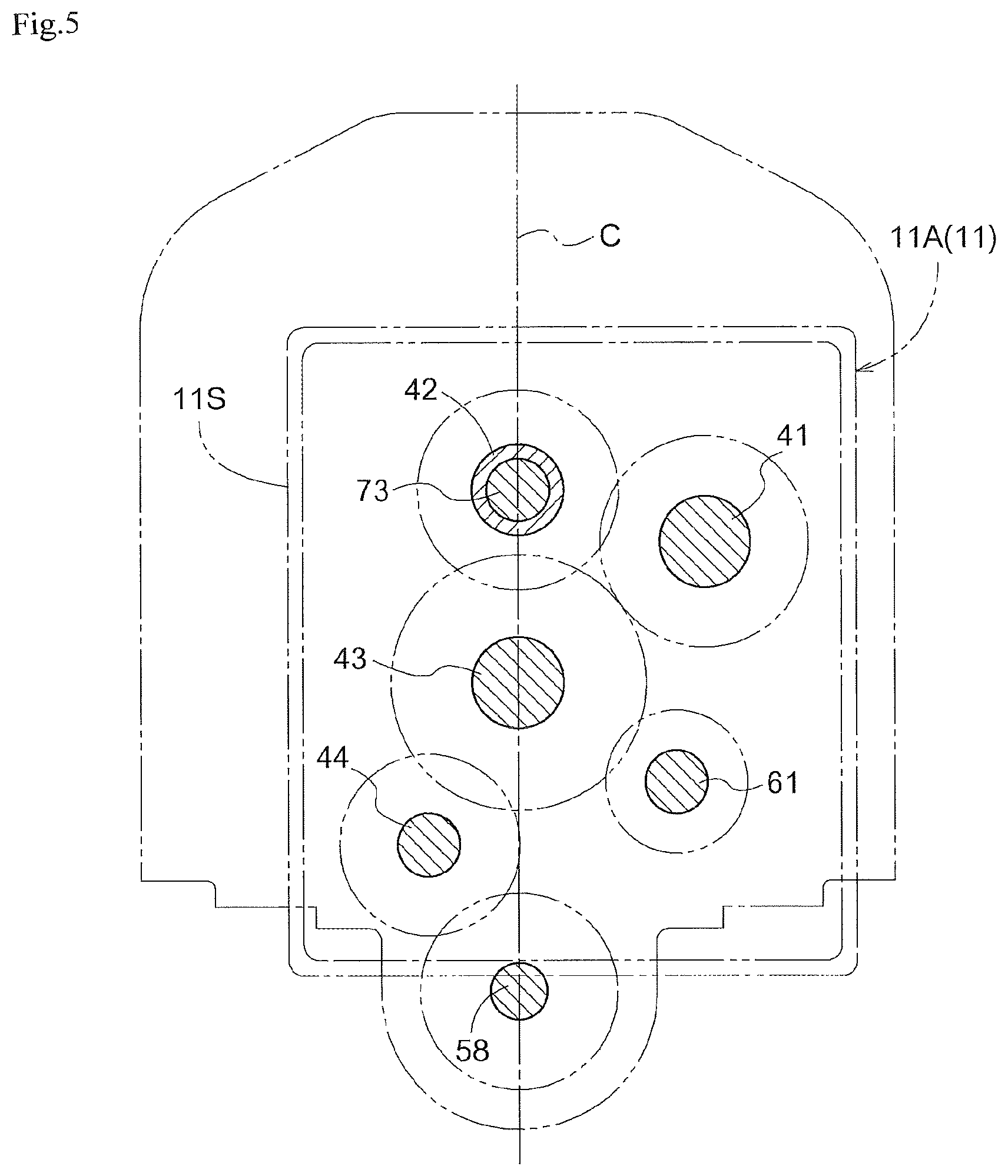 Patent US11773950 Figure 5 – Tractor, travel power transmission apparatus for a tractor, and tractor provided with the travel power transmission apparatus for a tractor