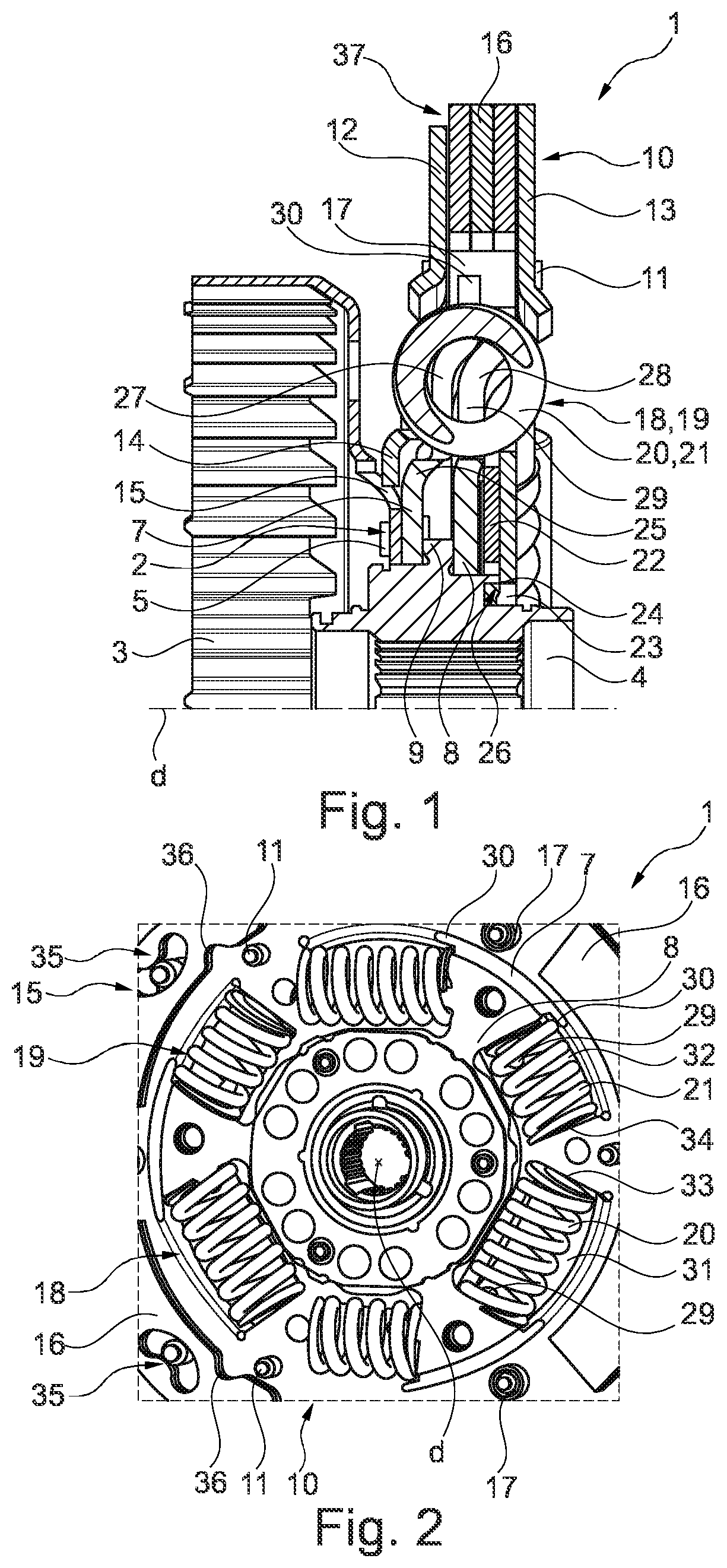 Patent US11773952 Figure 1 – Hydrodynamic torque converter and torsional vibration damper for same