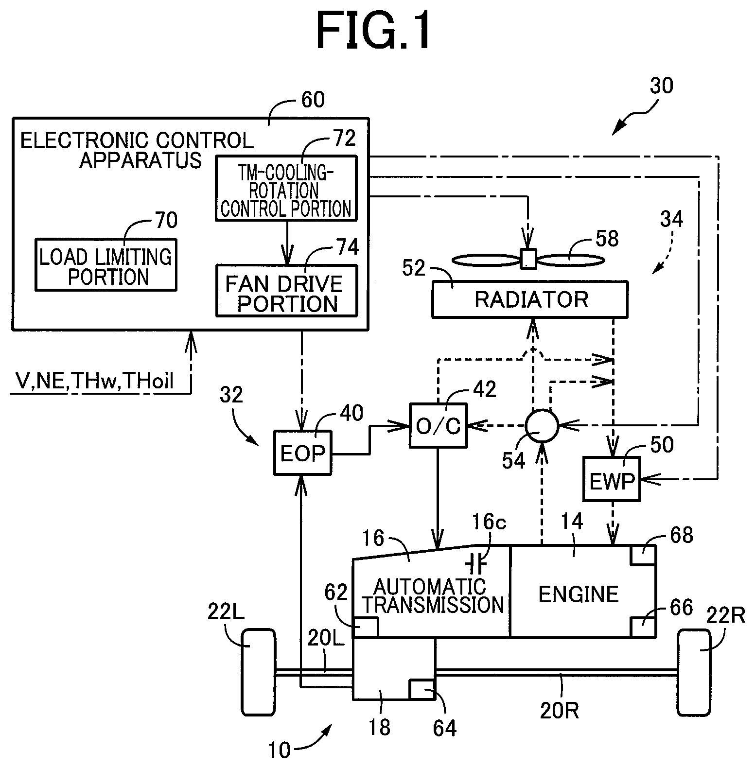 Patent US11773958 Figure 1 – Cooling system for vehicle
