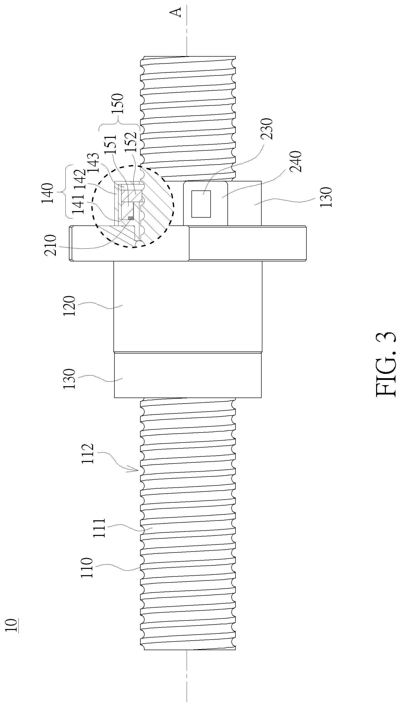 Patent US11773960 Figure 3 – Linear transmission device with capability of real-time monitoring of amount of lubricant