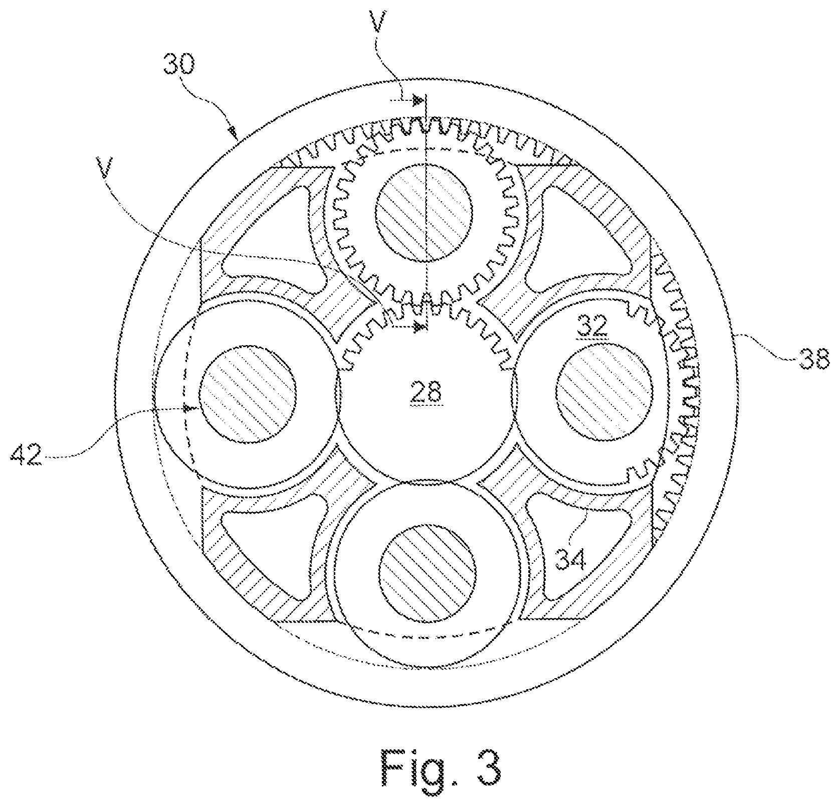 Patent US11773961 Figure 2 – Planetary gear box and method for operating a planetary gear box and gas turbine engine having at least two central shafts and having a planetary gear box