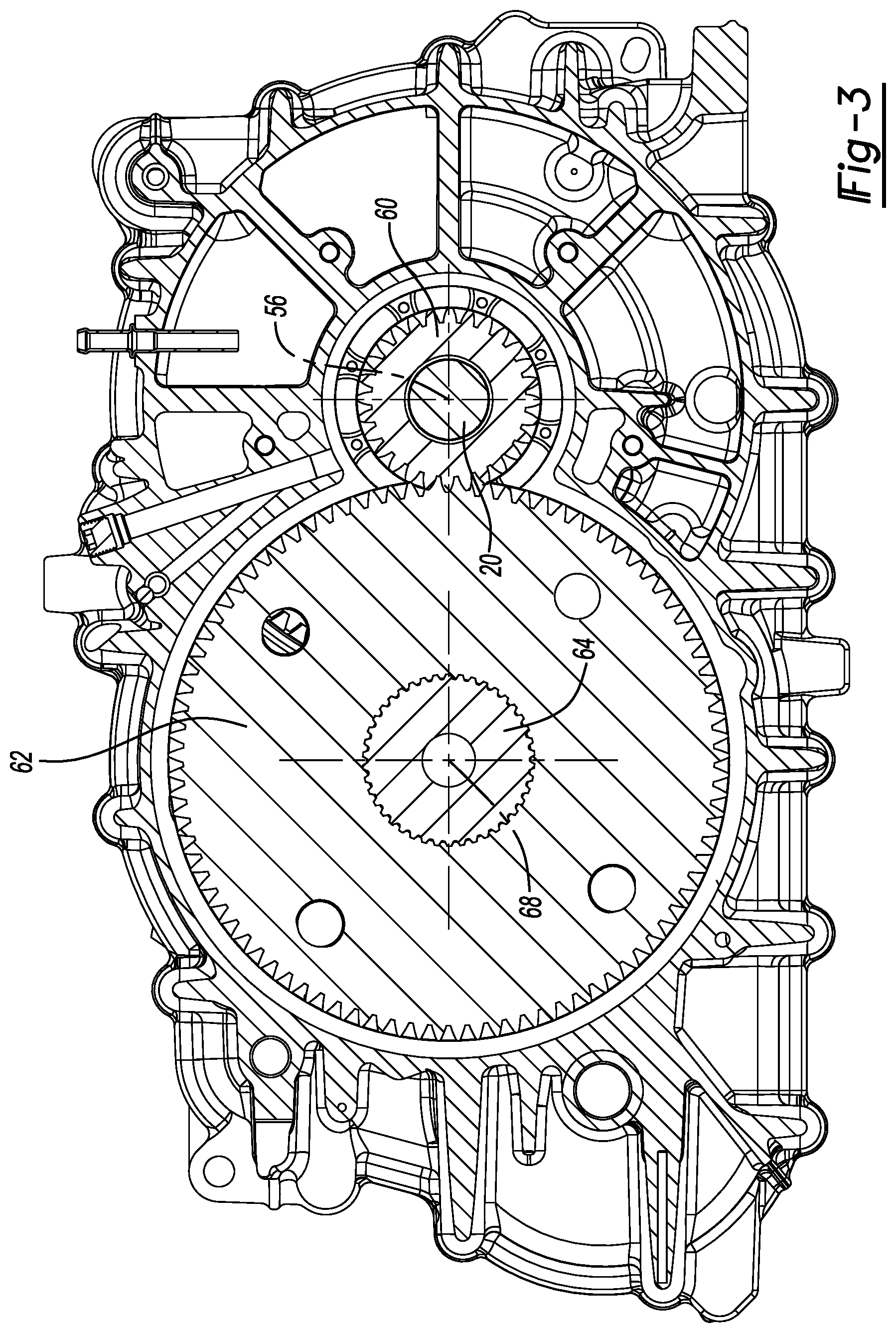 Patent US11773962 Figure 3 – Electric drive unit with integrated, variable flow, low-pressure oil cooling system