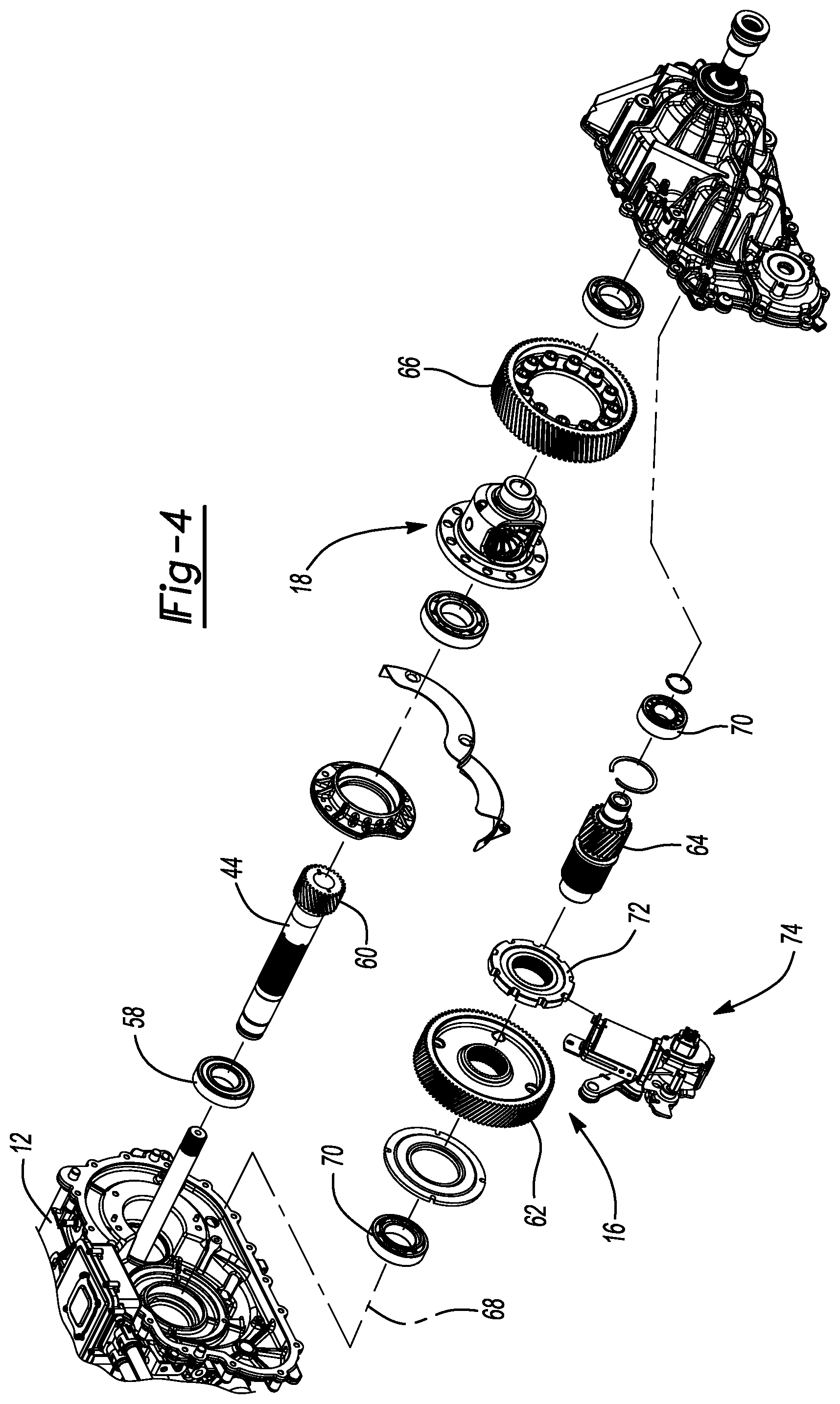 Patent US11773962 Figure 4 – Electric drive unit with integrated, variable flow, low-pressure oil cooling system