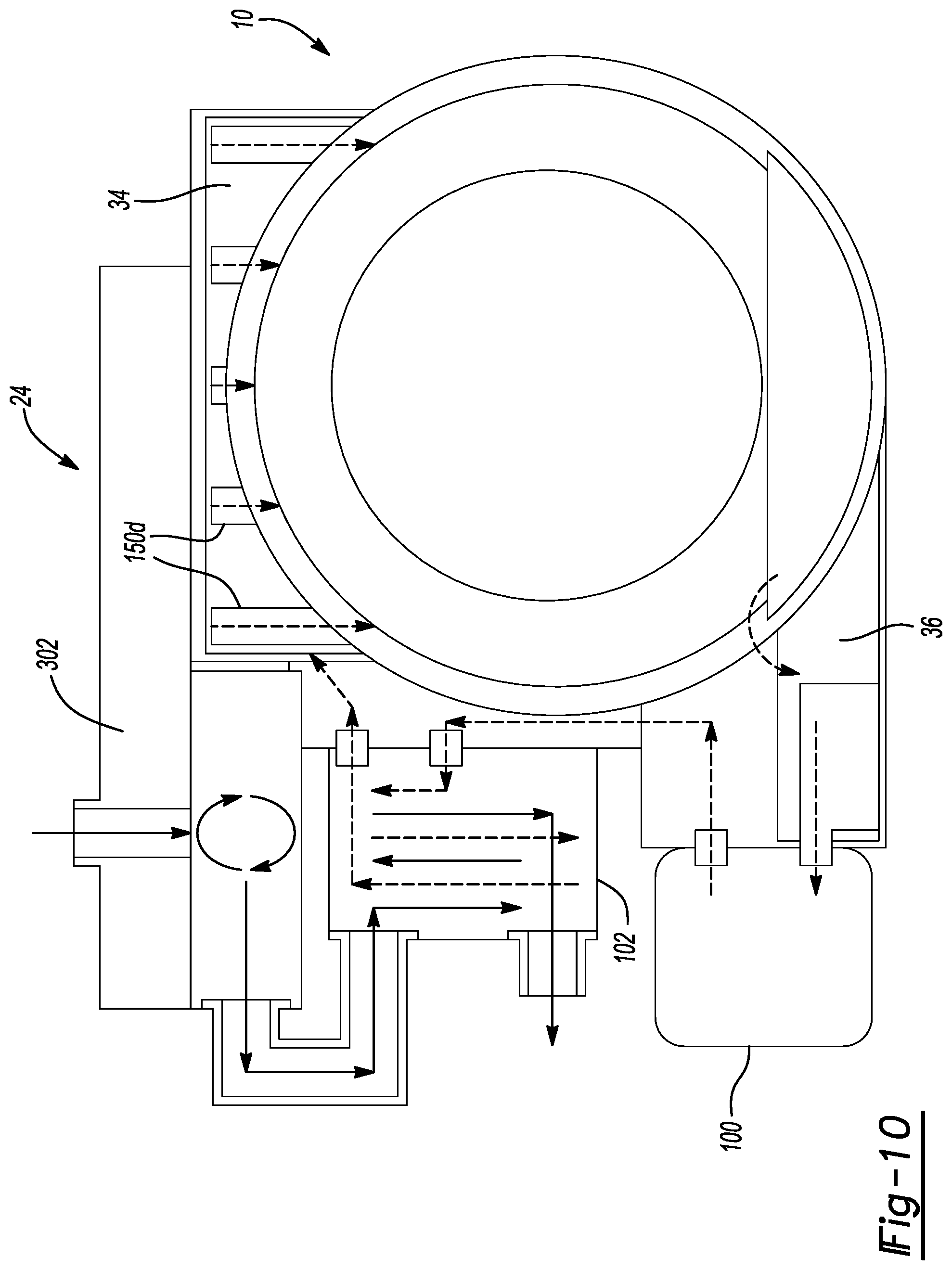 Patent US11773962 Figure 10 – Electric drive unit with integrated, variable flow, low-pressure oil cooling system