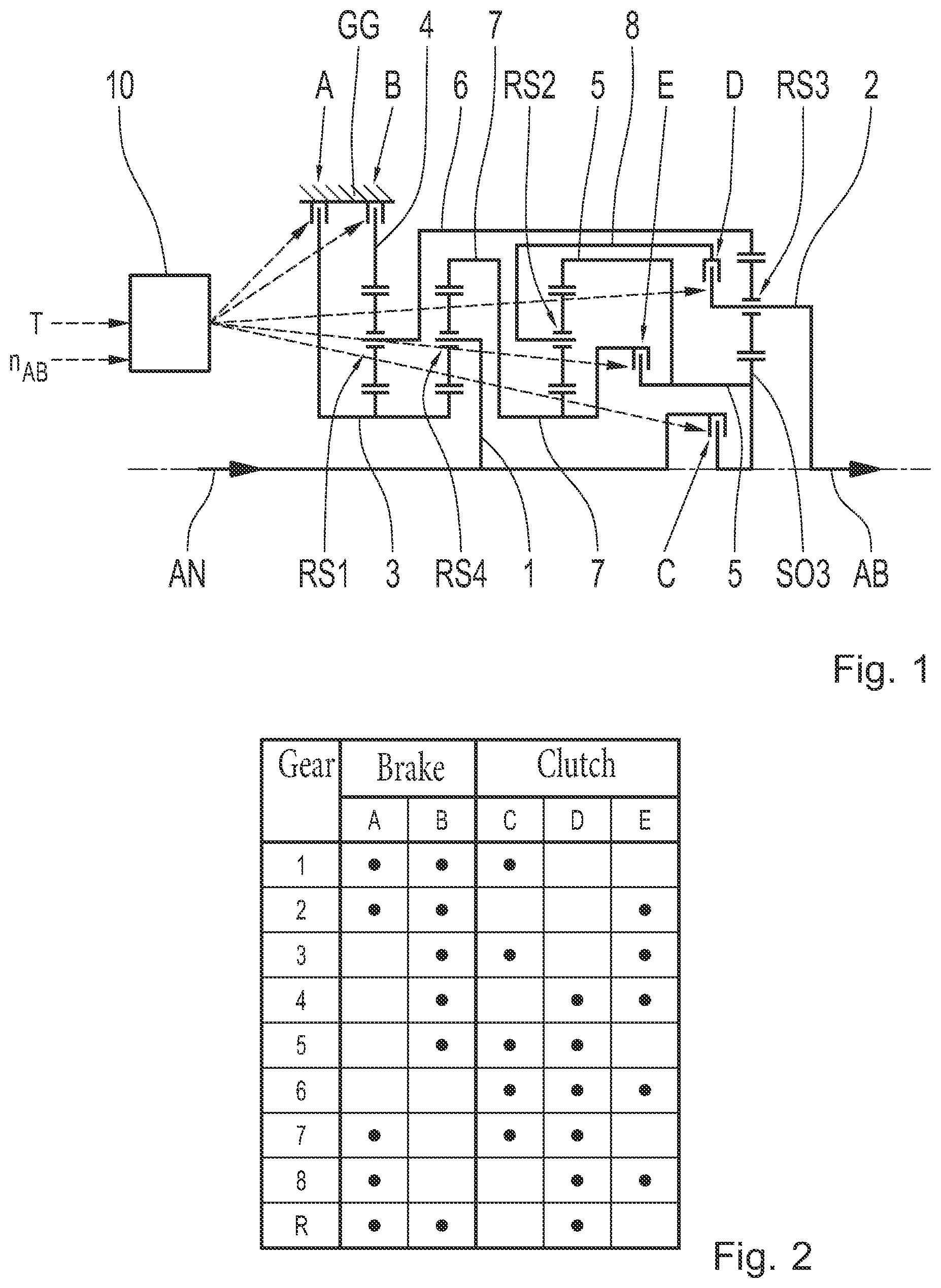Patent US11773966 Figure 1 – Method and transmission control apparatus for operating a multiple-speed vehicle transmission