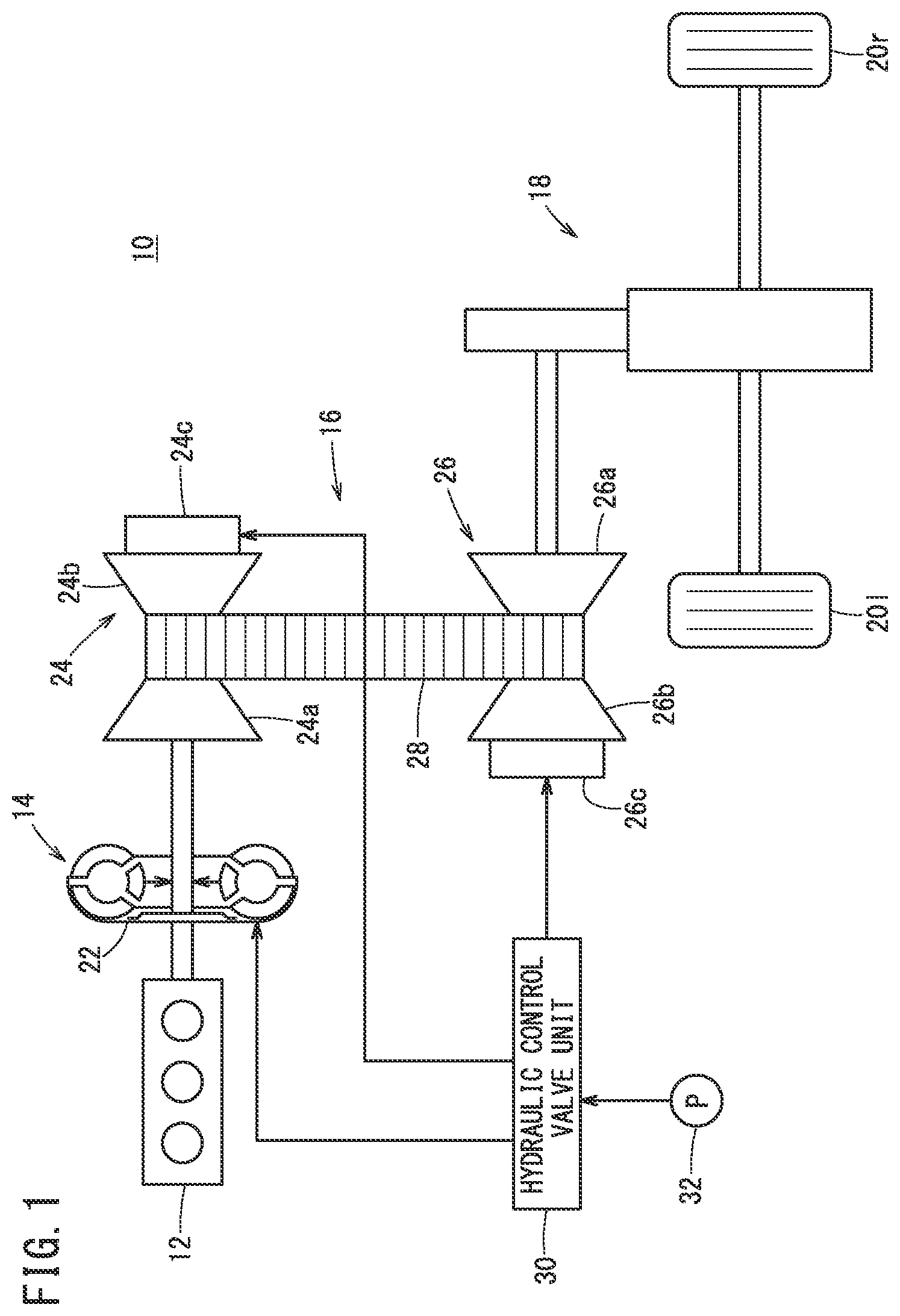 Patent US11773971 Figure 1 – Vehicular continuously variable transmission, vehicle equipped with vehicular continuously variable transmission, and method of controlling vehicular continuously variable transmission