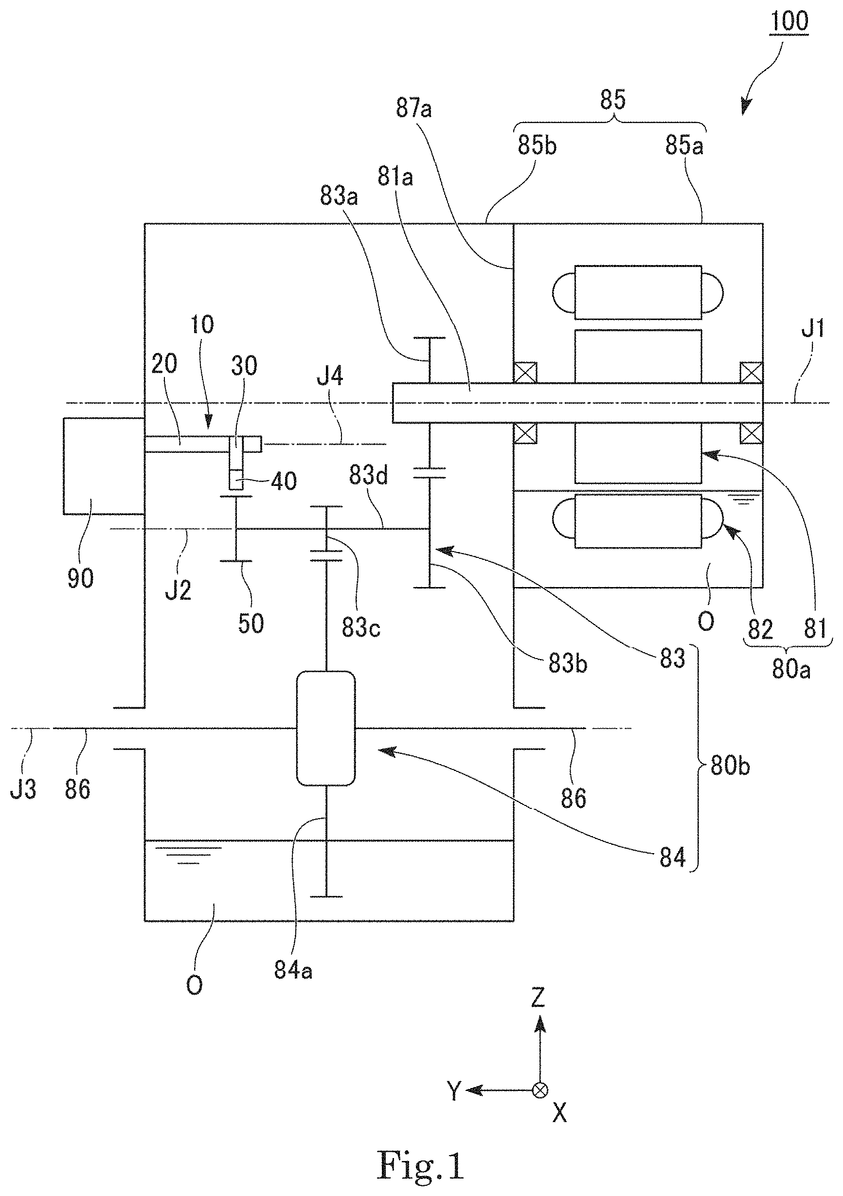 Patent US11773973 Figure 1 – Parking mechanism and drive apparatus