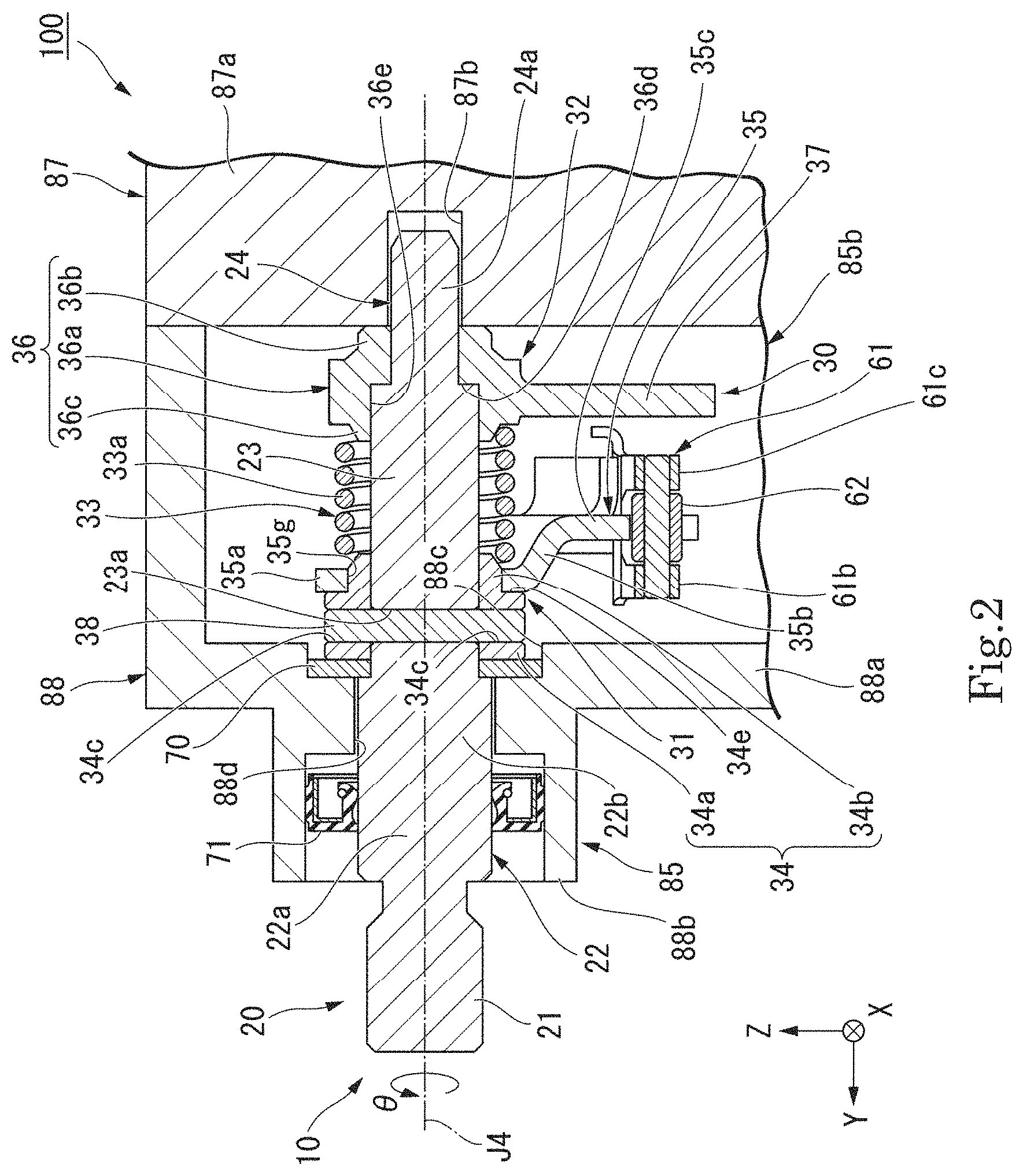 Patent US11773973 Figure 2 – Parking mechanism and drive apparatus