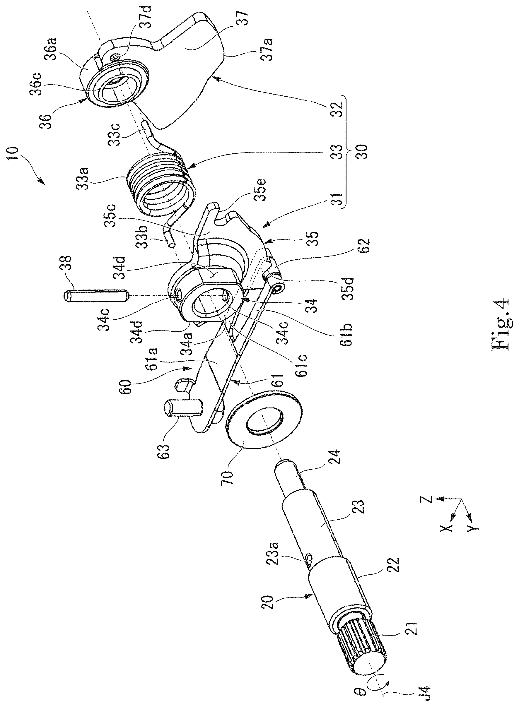 Patent US11773973 Figure 4 – Parking mechanism and drive apparatus
