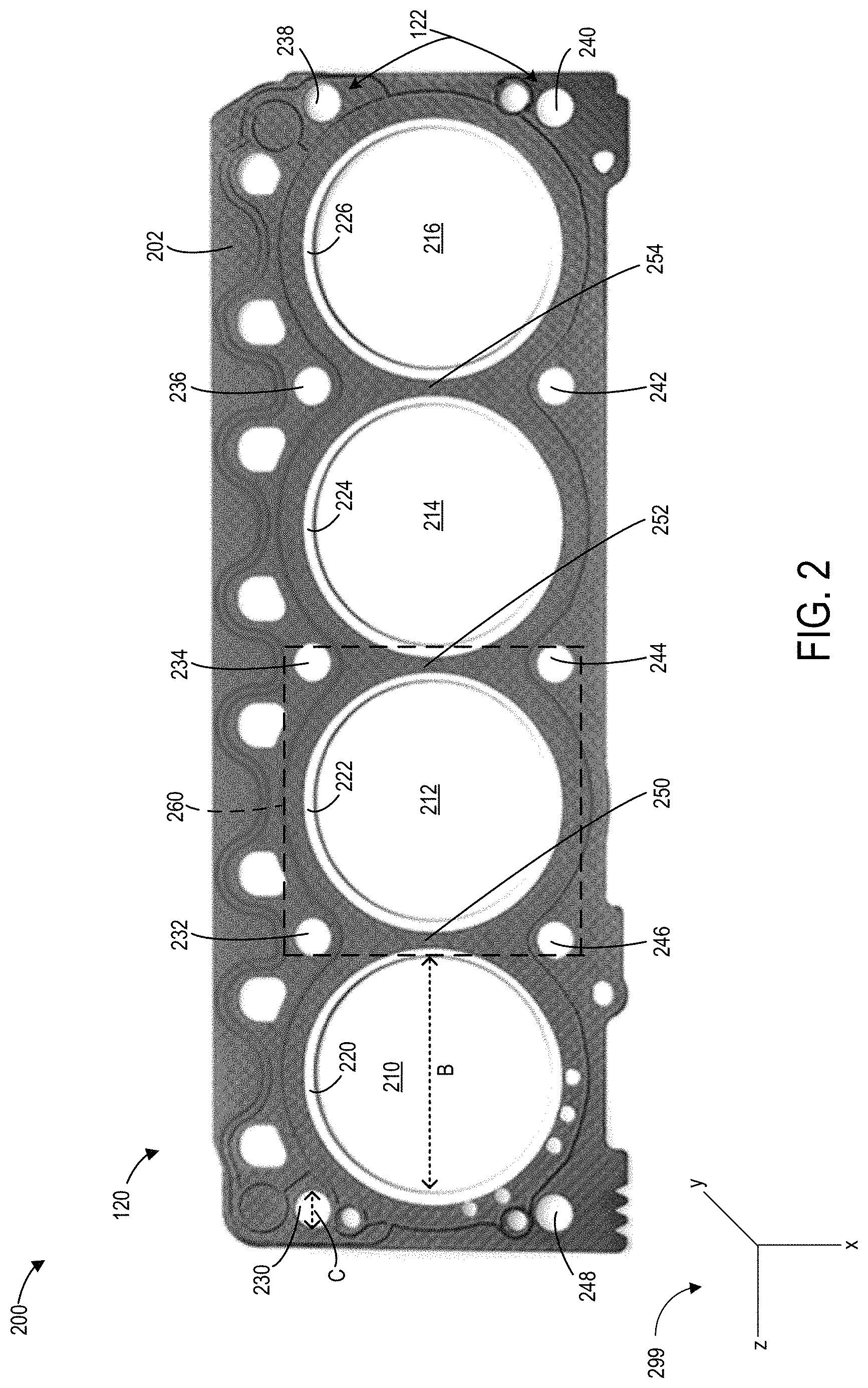 Patent US11773978 Figure 2 – Wire ring combustion seal for automotive engine