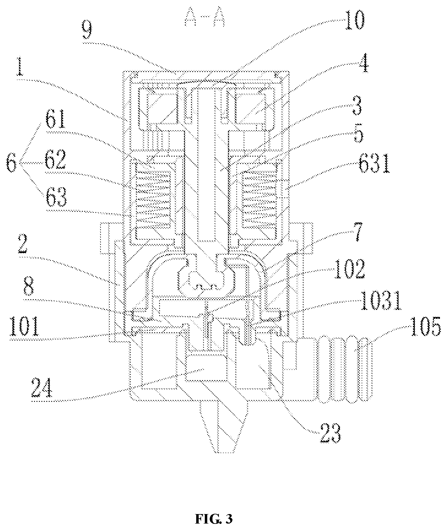 Patent US11773984 Figure 3 – Electrically operated water valve and application of electrically operated water valve on electric appliance