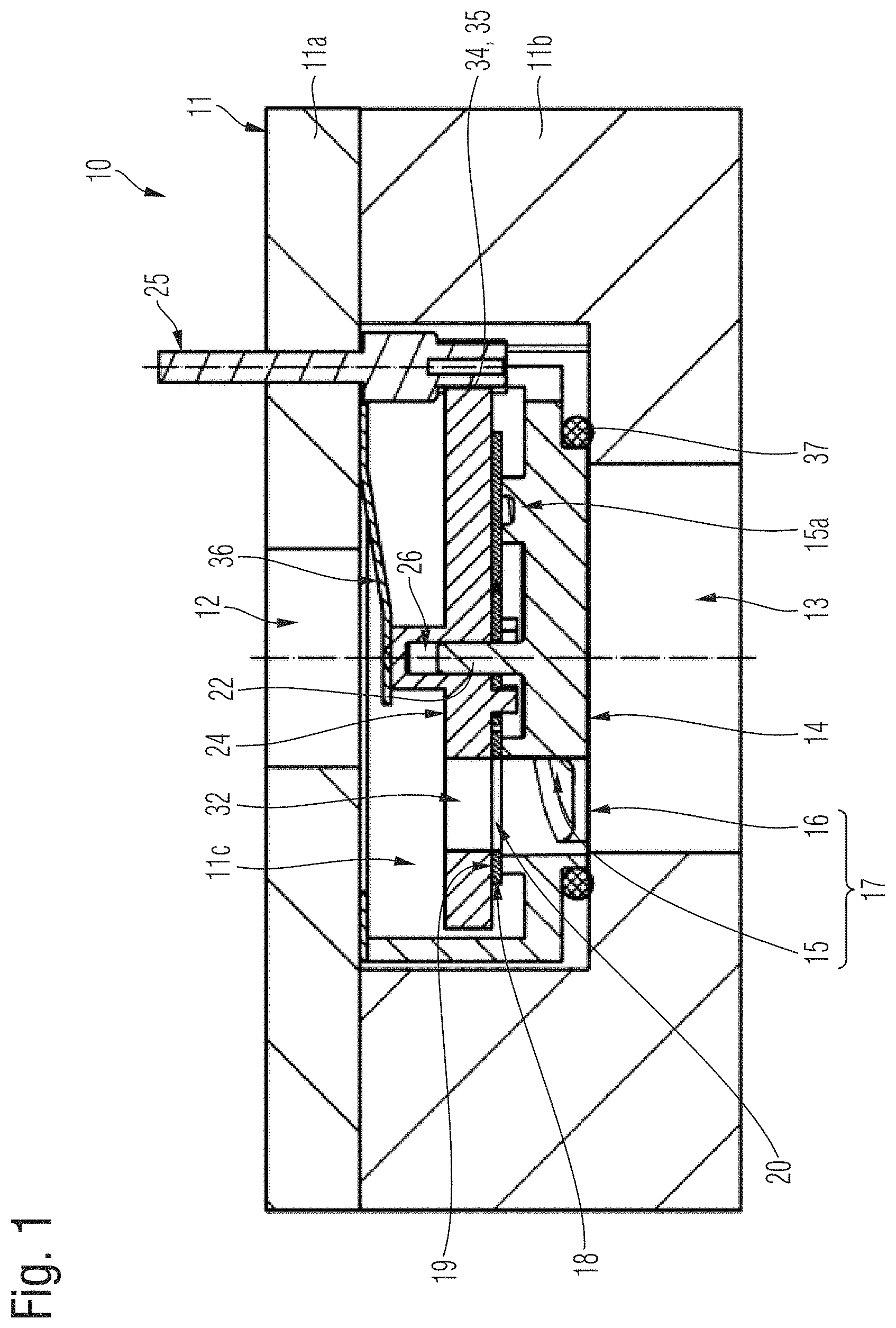 Patent US11773987 Figure 1 – Flow modulator for a fluid