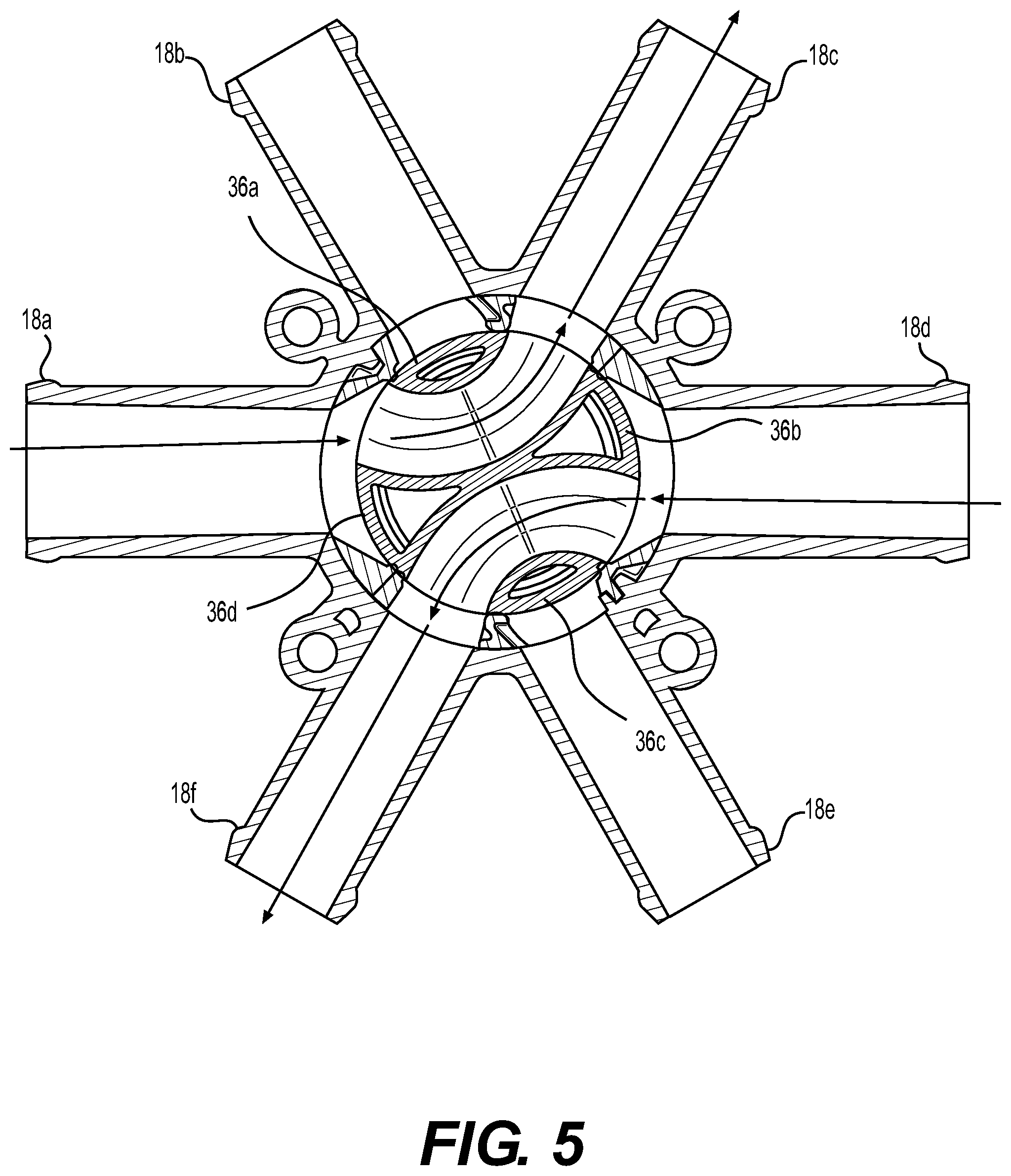 Patent US11773990 Figure 5 – Multi-port multi-mode valve