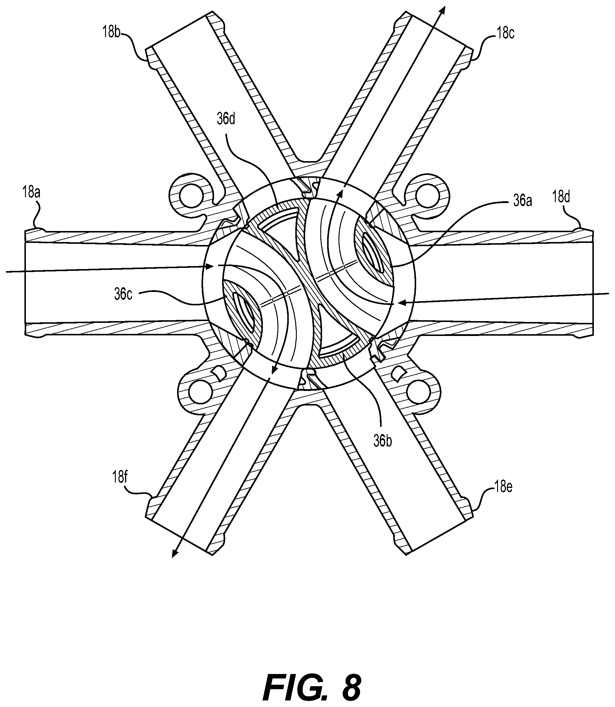 Patent US11773990 Figure 8 – Multi-port multi-mode valve