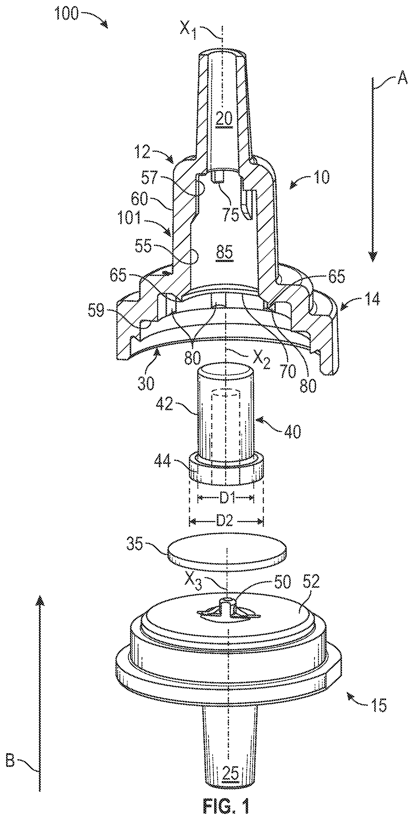 Patent US11773994 Figure 1 – Check valve with integrated filter