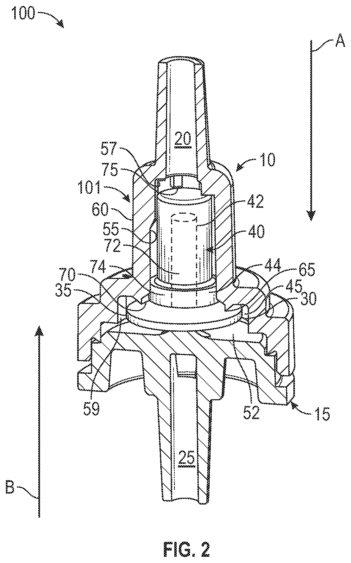 Patent US11773994 Figure 2 – Check valve with integrated filter
