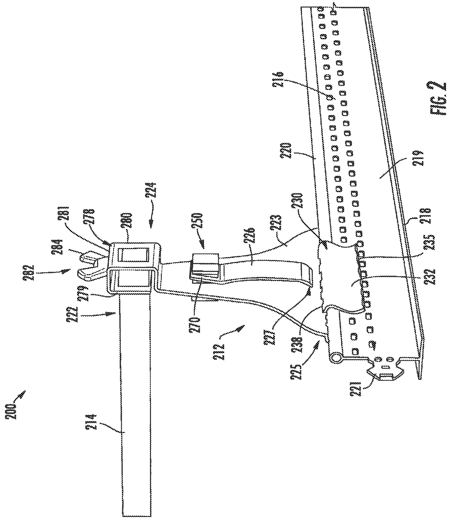 Patent US11774007 Figure 2 – Snap to grid bracket for a sprinkler support assembly