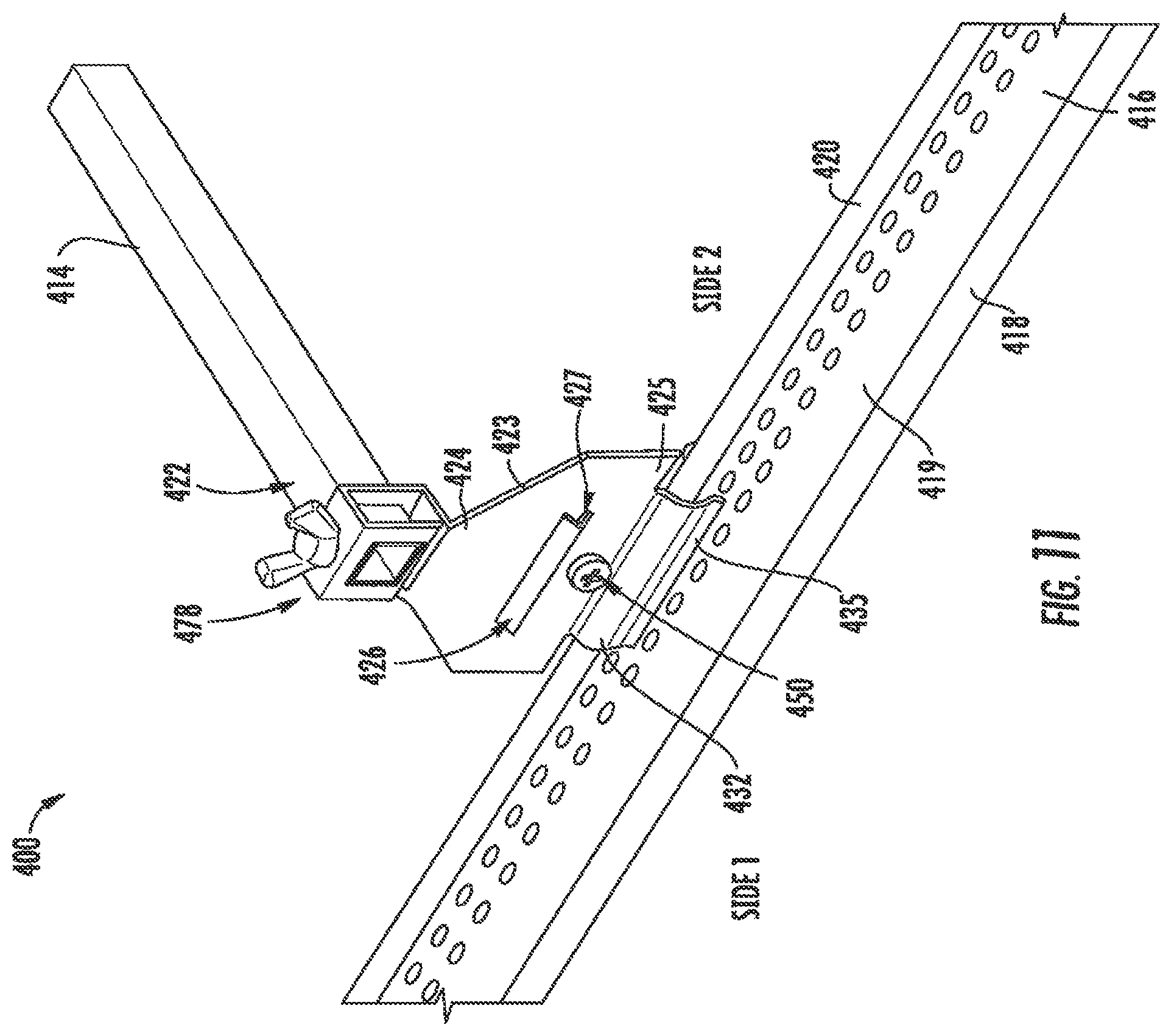 Patent US11774007 Figure 9 – Snap to grid bracket for a sprinkler support assembly