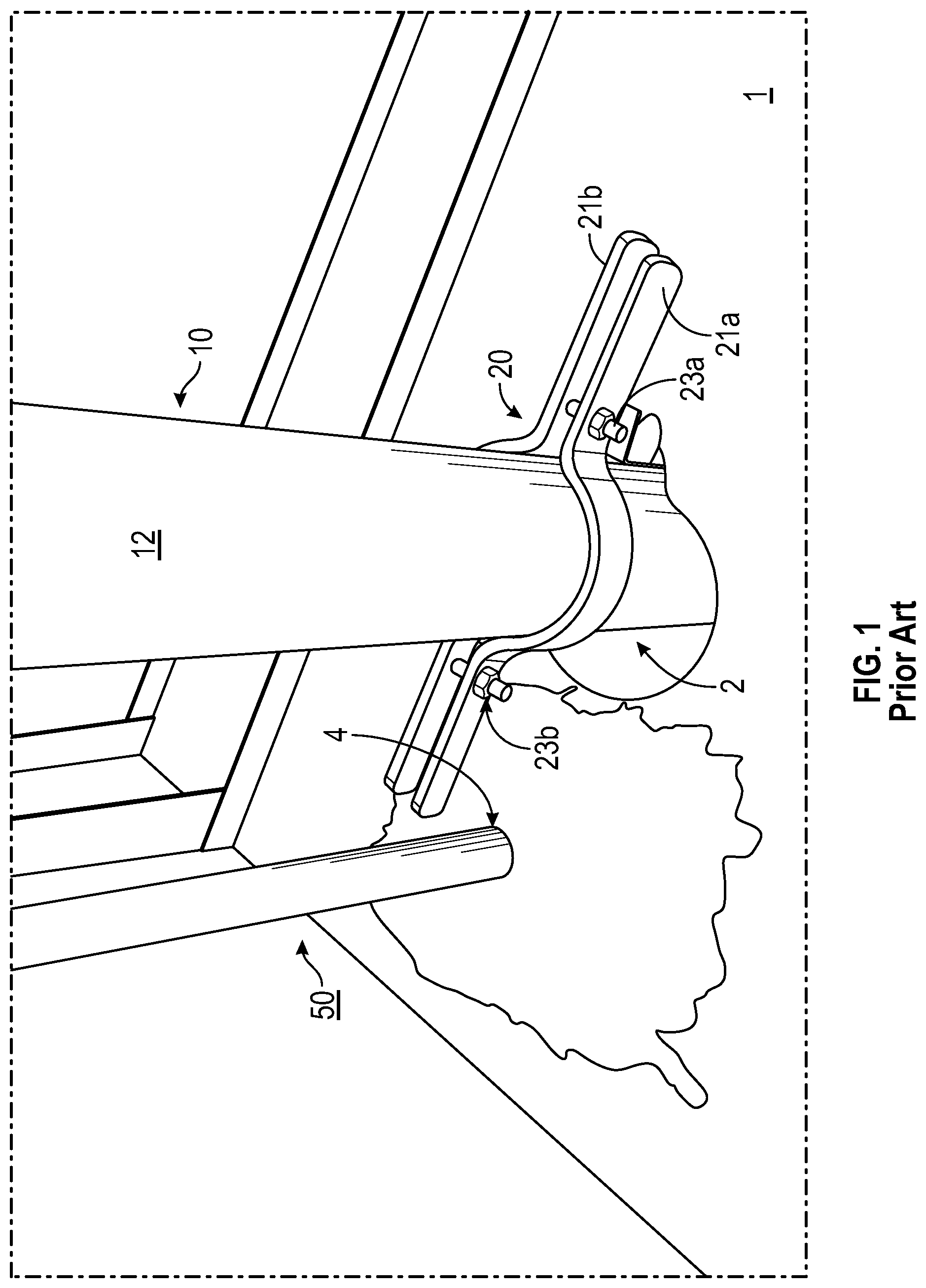 Patent US11774008 Figure 1 – Riser ring system and method of use