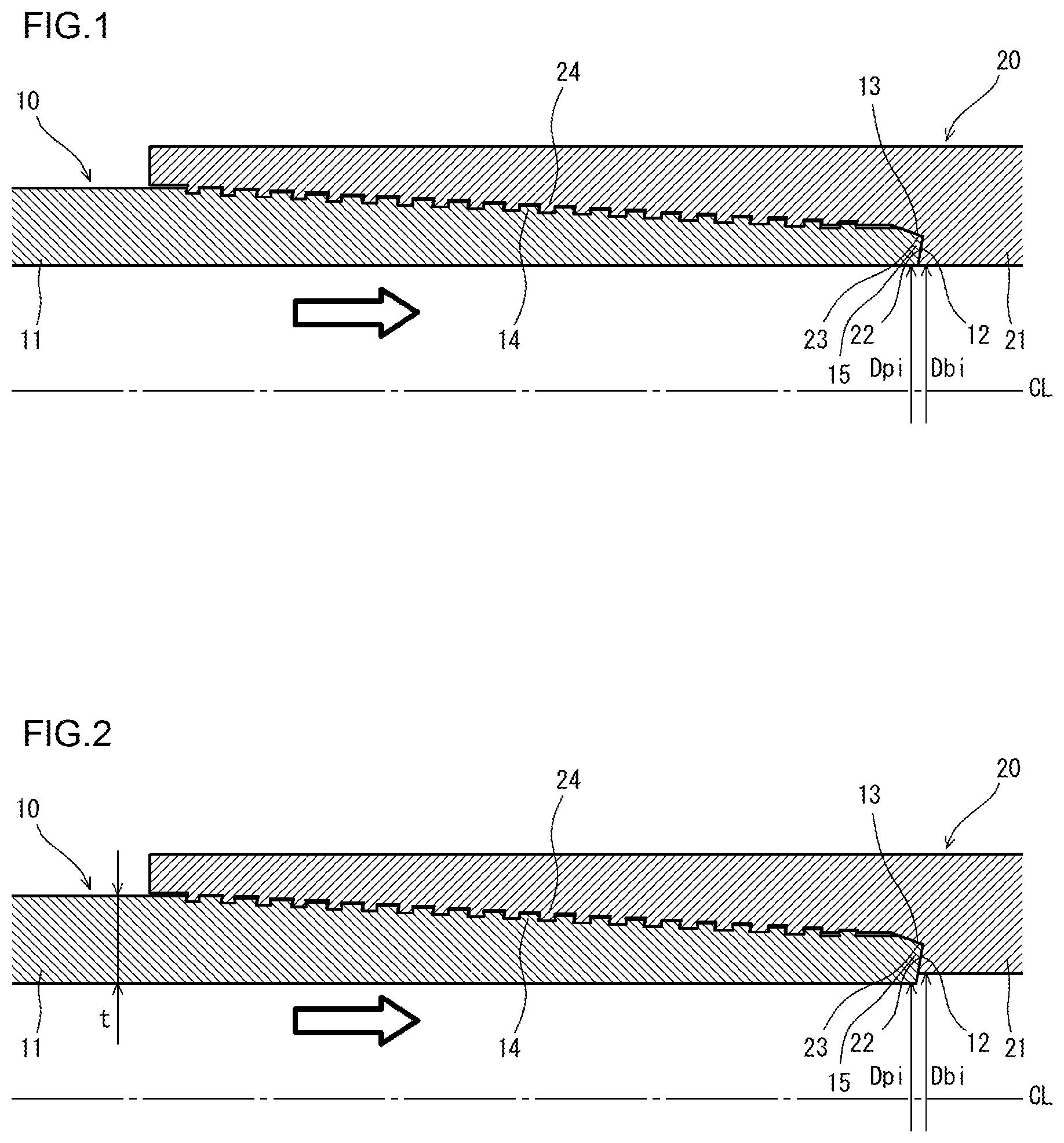 Patent US11774014 — Threaded connection for steel pipes — Figure 1