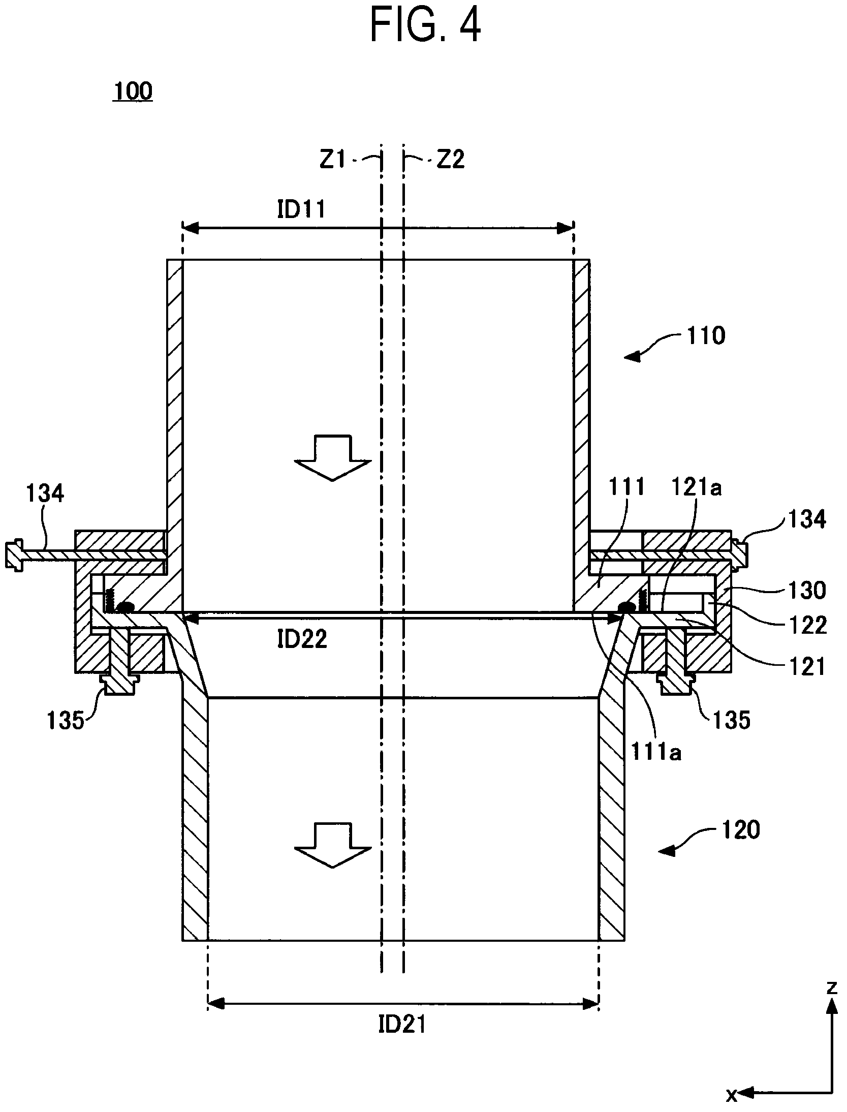 Patent US11774017 Figure 4 – Pipe connection structure and processing apparatus