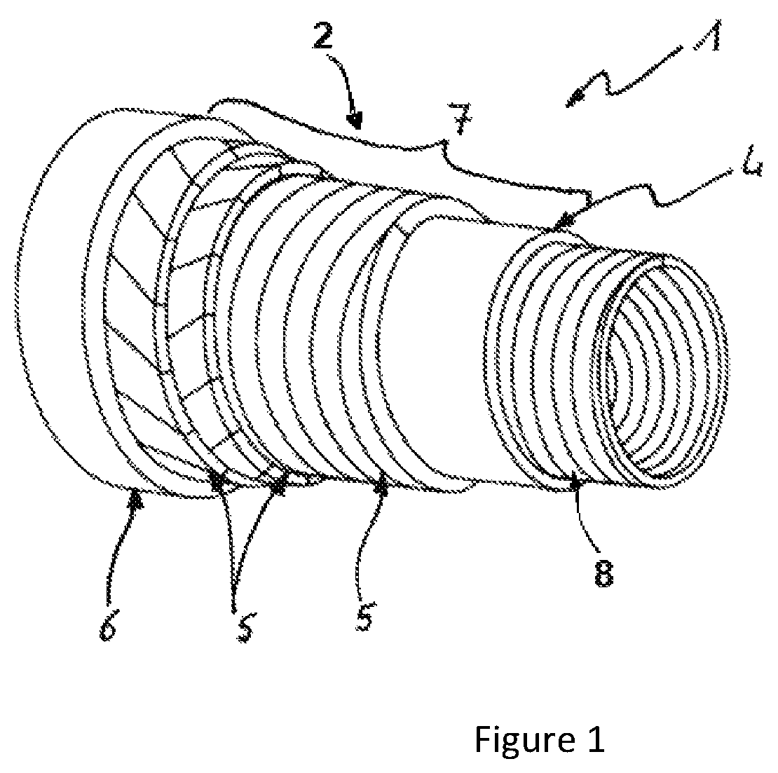 Patent US11774020 — Flexible pipe for transporting a fluid in a submarine environment and associated inspection method — Figure 1