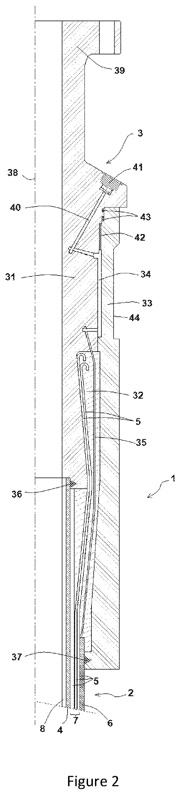 Patent US11774020 Figure 2 – Flexible pipe for transporting a fluid in a submarine environment and associated inspection method
