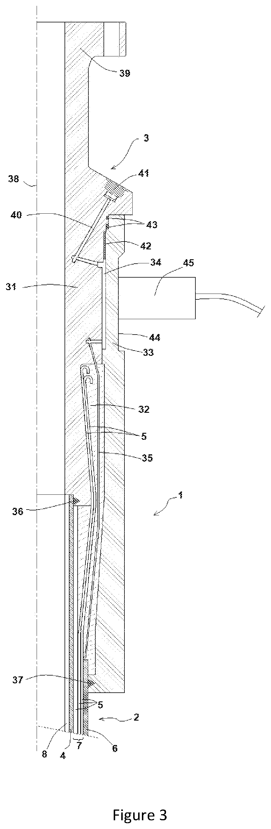 Patent US11774020 Figure 3 – Flexible pipe for transporting a fluid in a submarine environment and associated inspection method