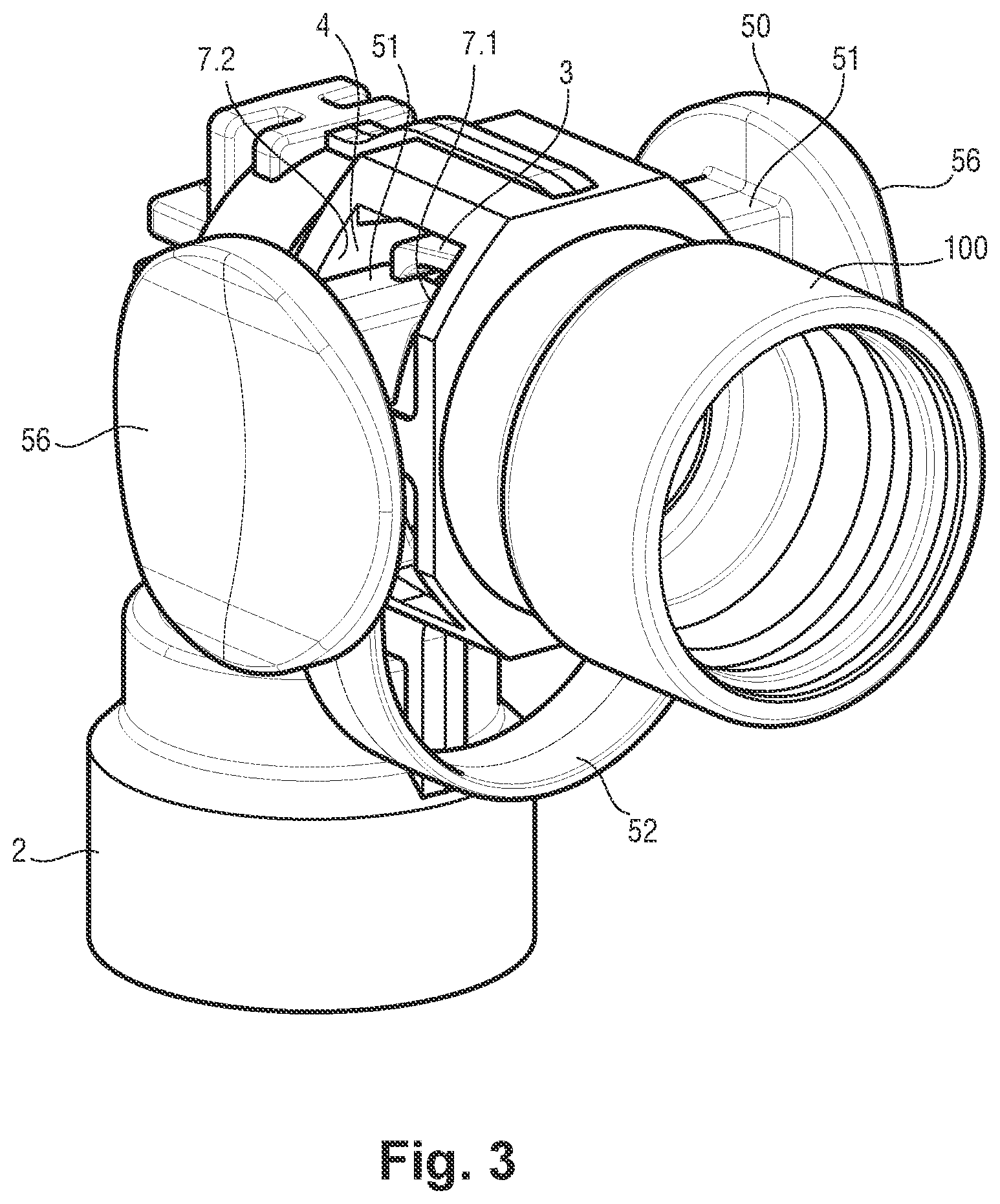 Patent US11774023 Figure 3 – Equipment for connecting fluid conveying pipes
