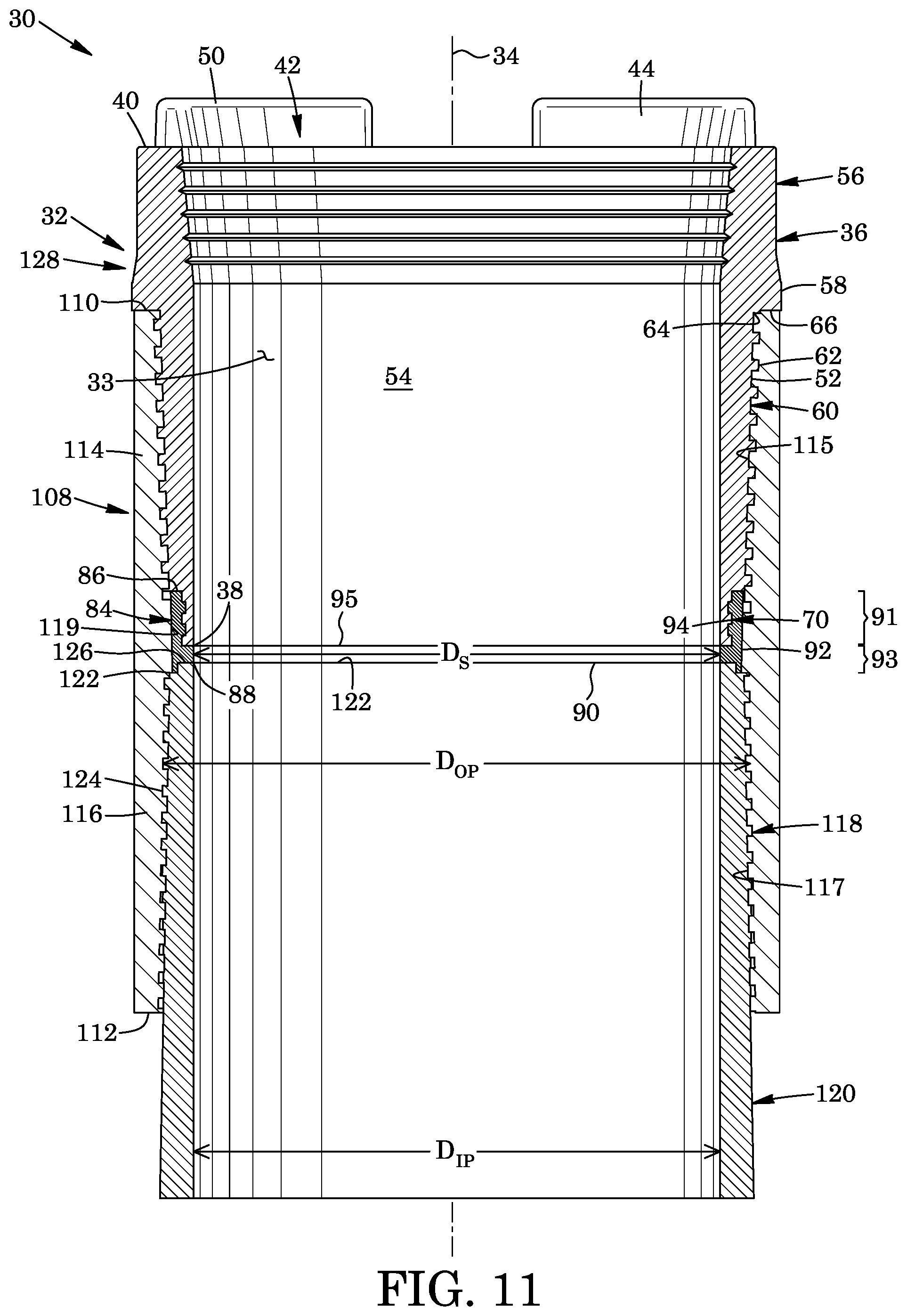 Patent US11774029 Figure 7 – Open-ended pipe thread protector with seal thereon and seal therefor