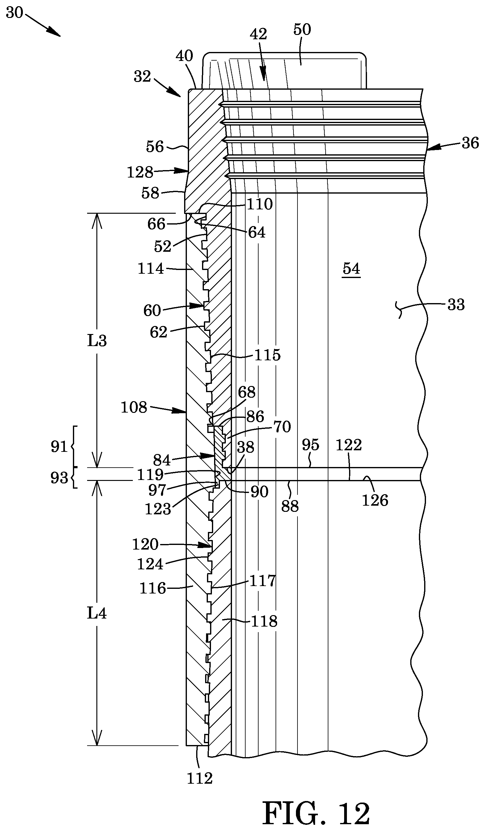 Patent US11774029 Figure 8 – Open-ended pipe thread protector with seal thereon and seal therefor