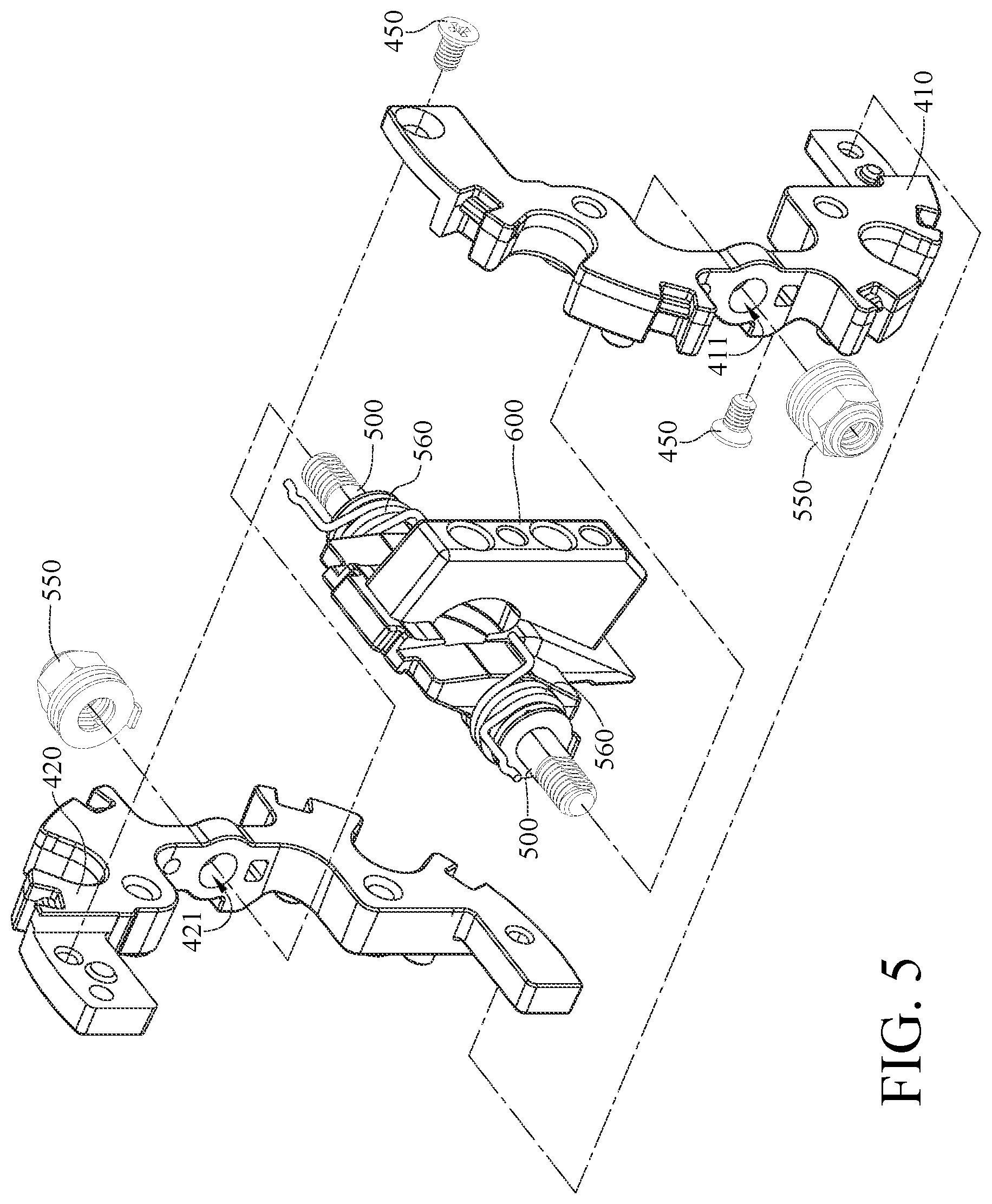 Patent US11774032 Figure 5 – Biaxal pivoting mechanism and angle adjustment device