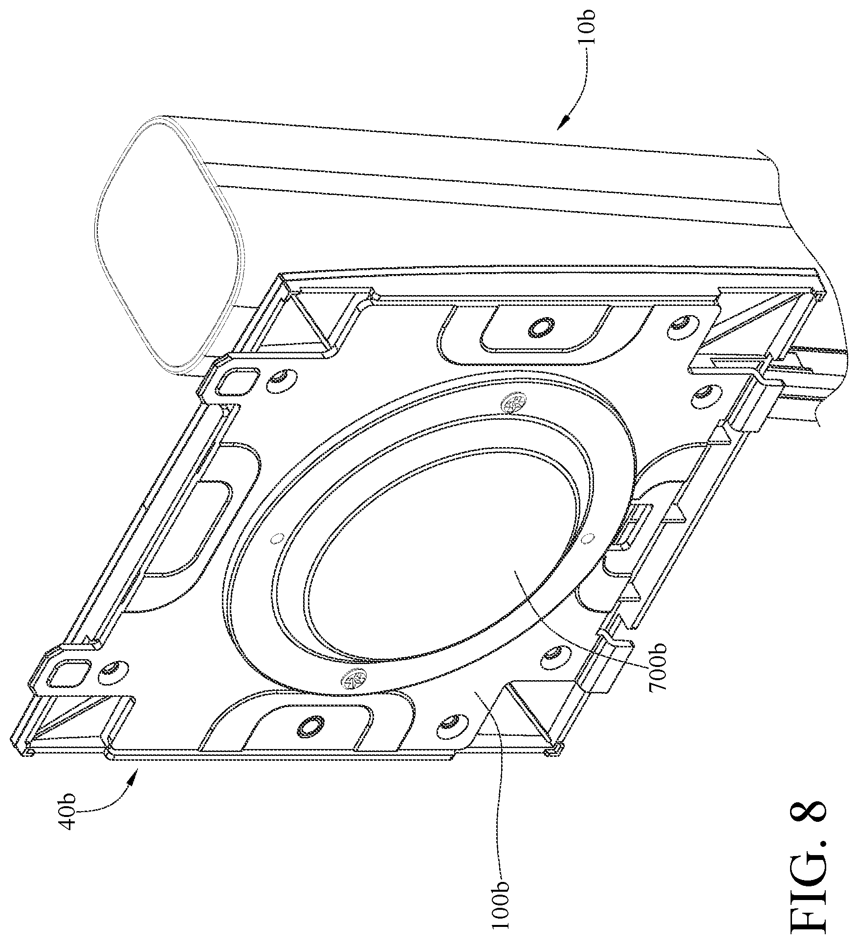 Patent US11774032 Figure 8 – Biaxal pivoting mechanism and angle adjustment device