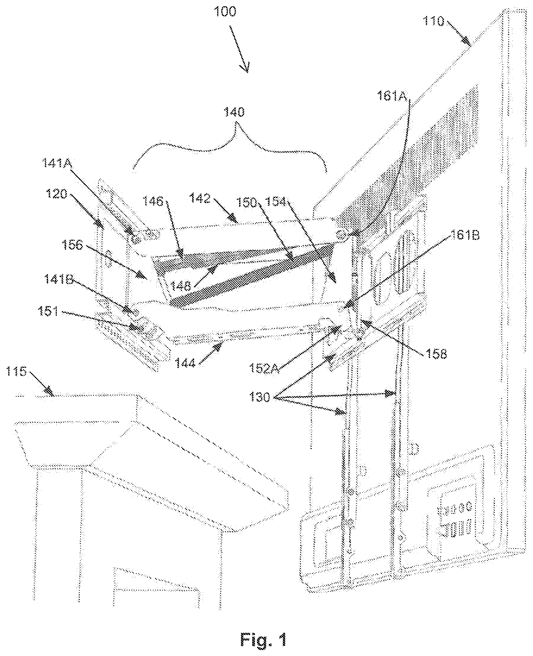 Patent US11774033 Figure 1 – Display mount assembly