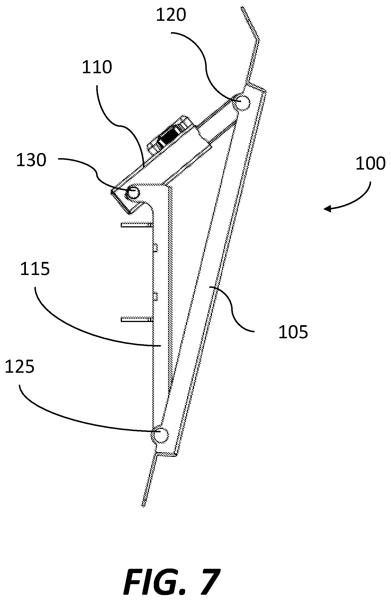 Patent US11774039 Figure 7 – Television support tilt mechanism