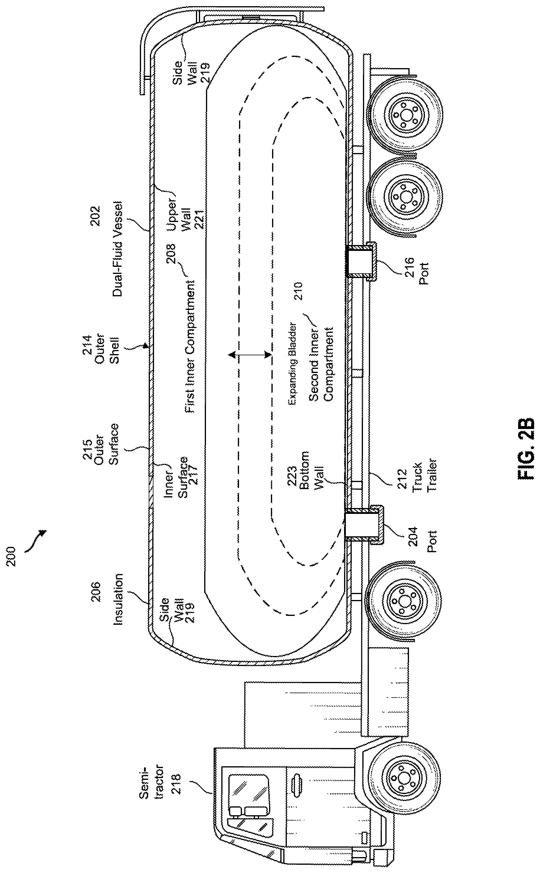 Patent US11774042 Figure 3 – Systems and methods for transporting fuel and carbon dioxide in a dual fluid vessel