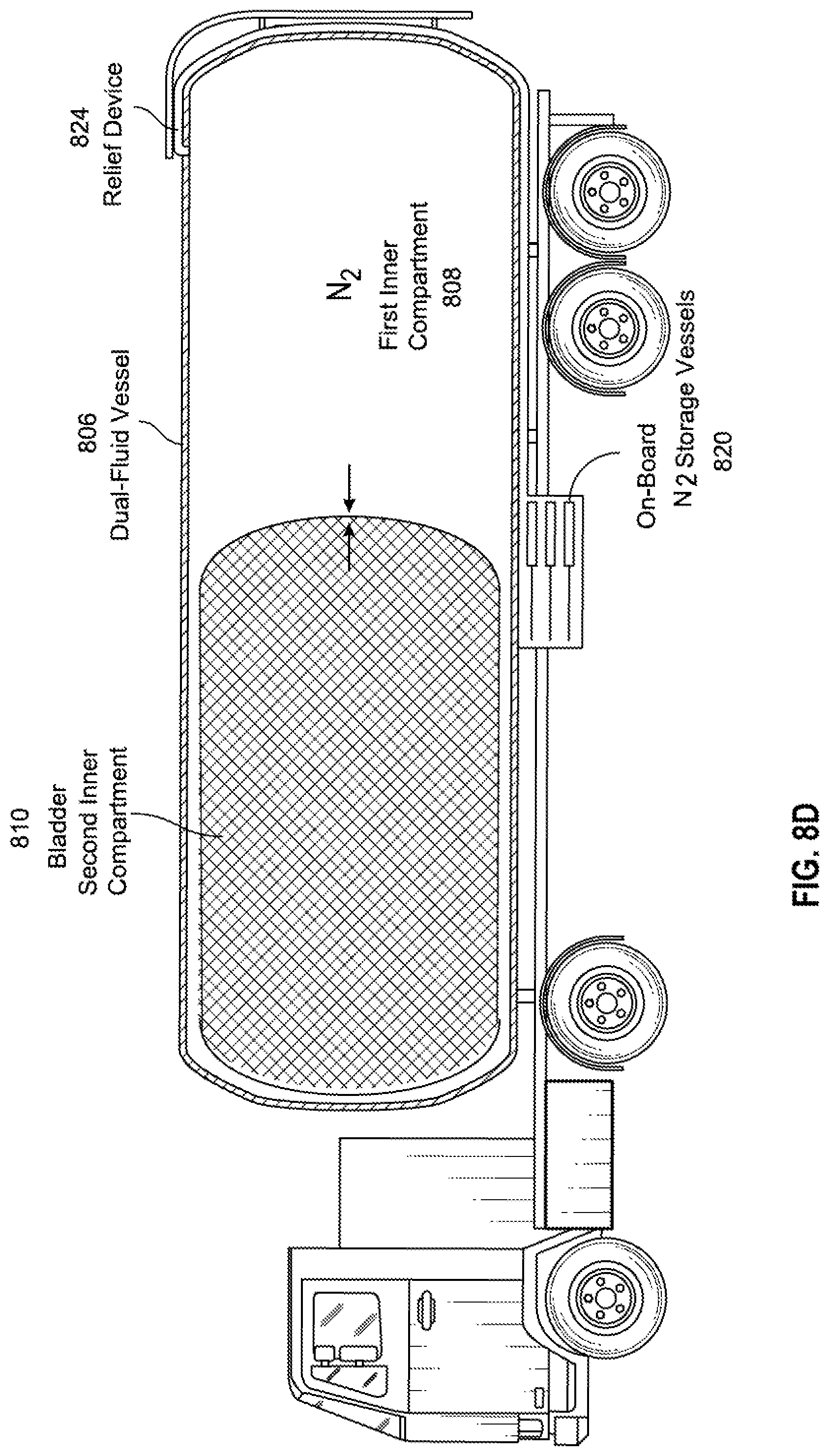 Patent US11774042 Figure 17 – Systems and methods for transporting fuel and carbon dioxide in a dual fluid vessel