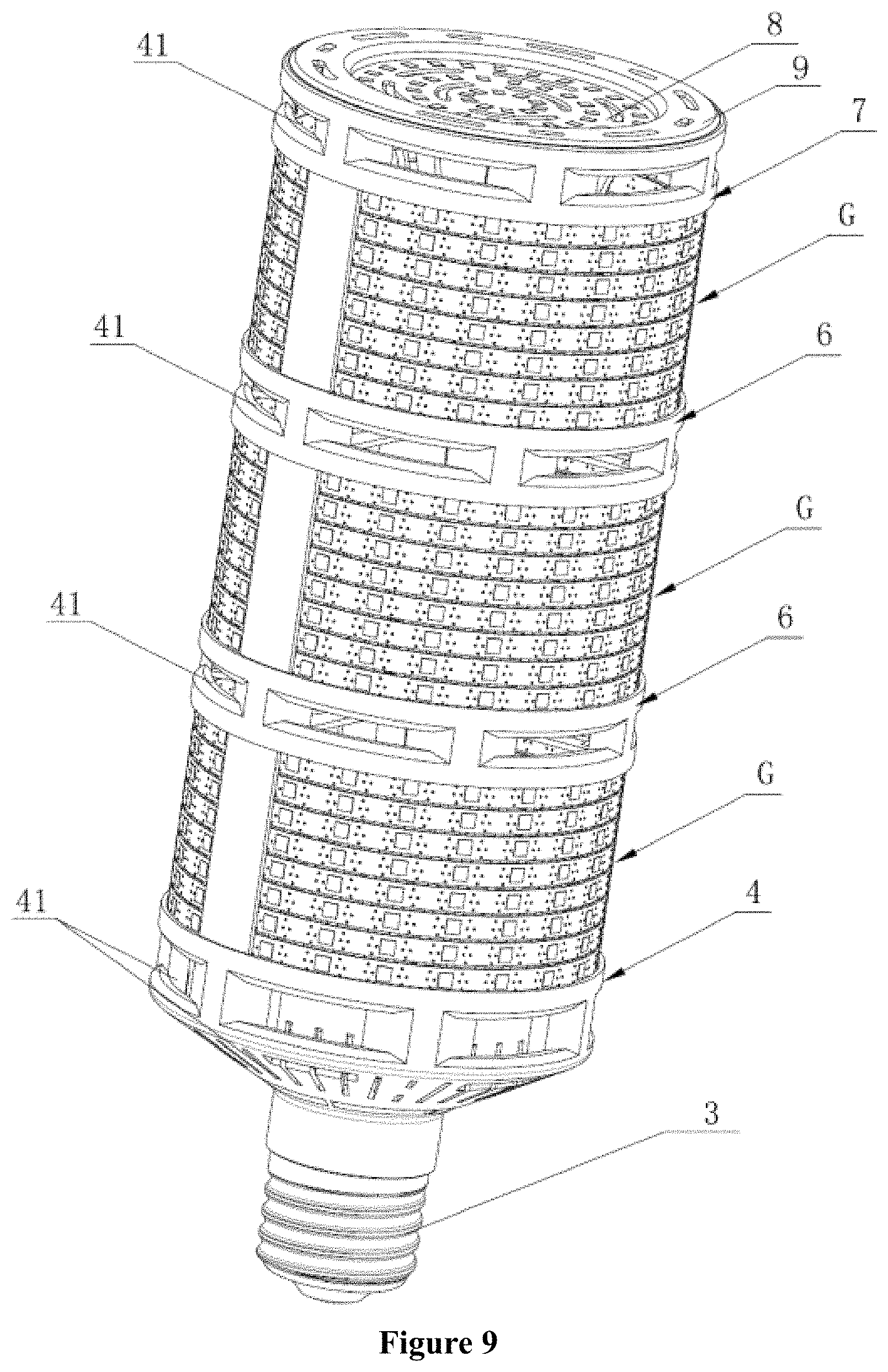 Patent US11774046 Figure 6 – LED light source assembly and high-power lamp using the same