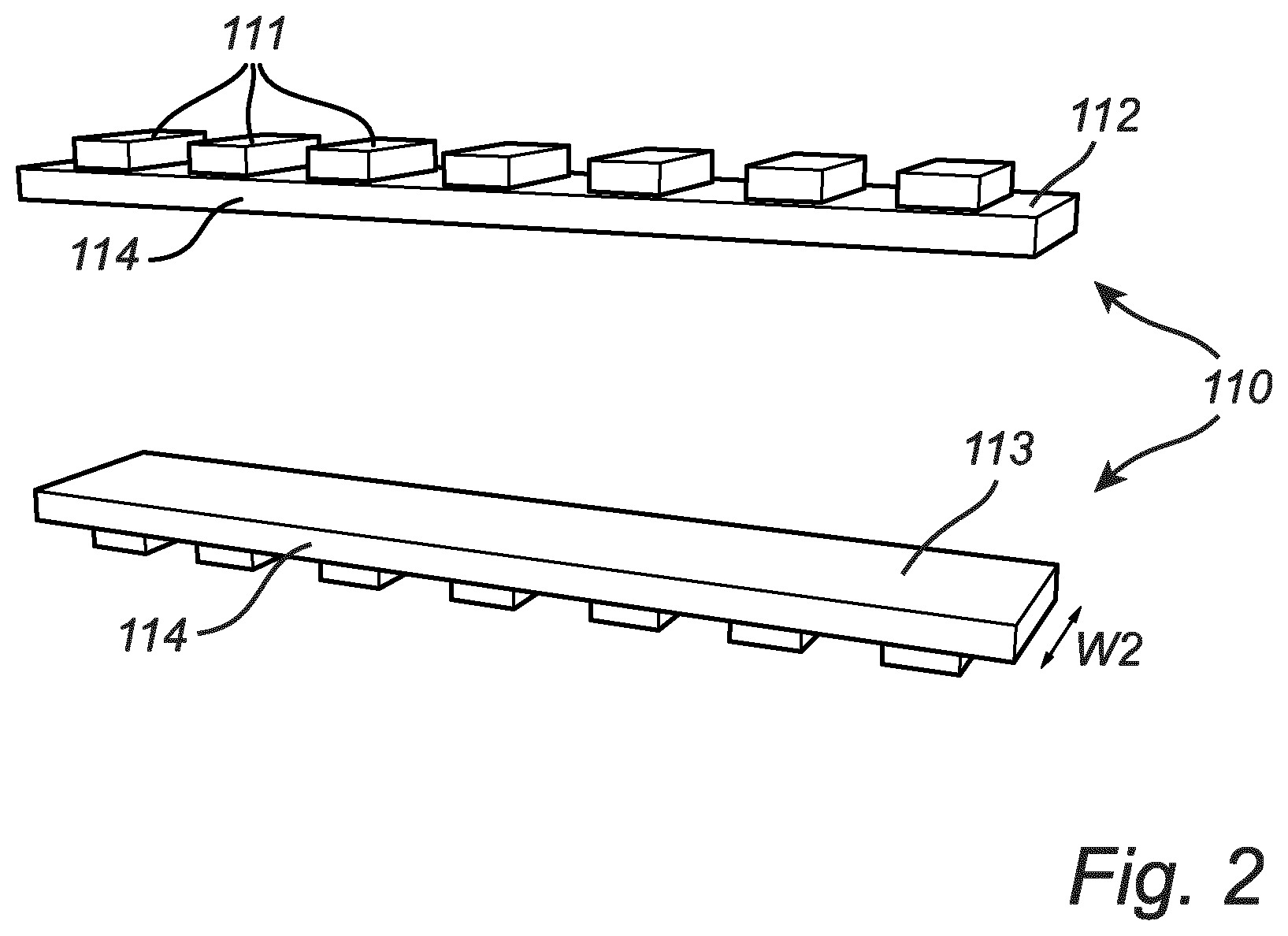 Patent US11774047 Figure 2 – LED strip configurtions for large area round luminaires providing homogeneous lighting