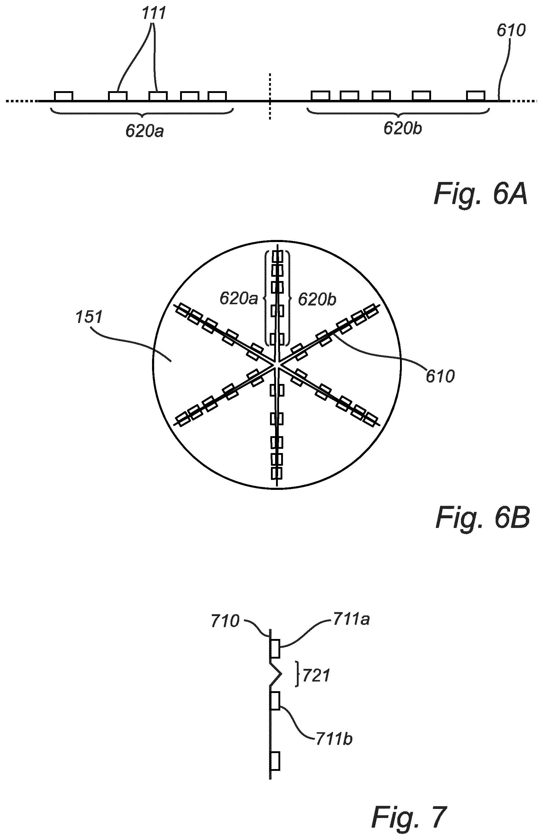 Patent US11774047 Figure 6 – LED strip configurtions for large area round luminaires providing homogeneous lighting