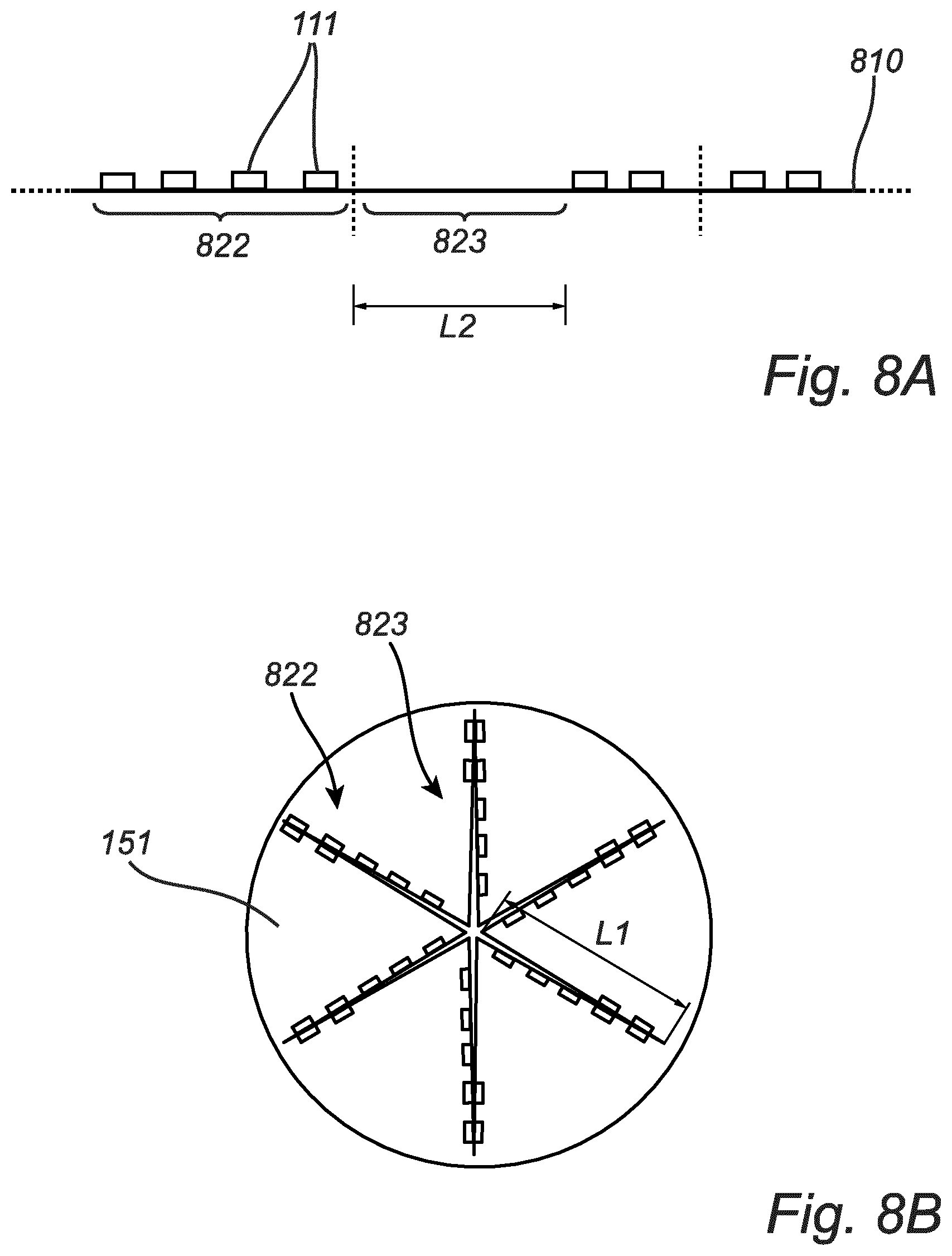 Patent US11774047 Figure 7 – LED strip configurtions for large area round luminaires providing homogeneous lighting